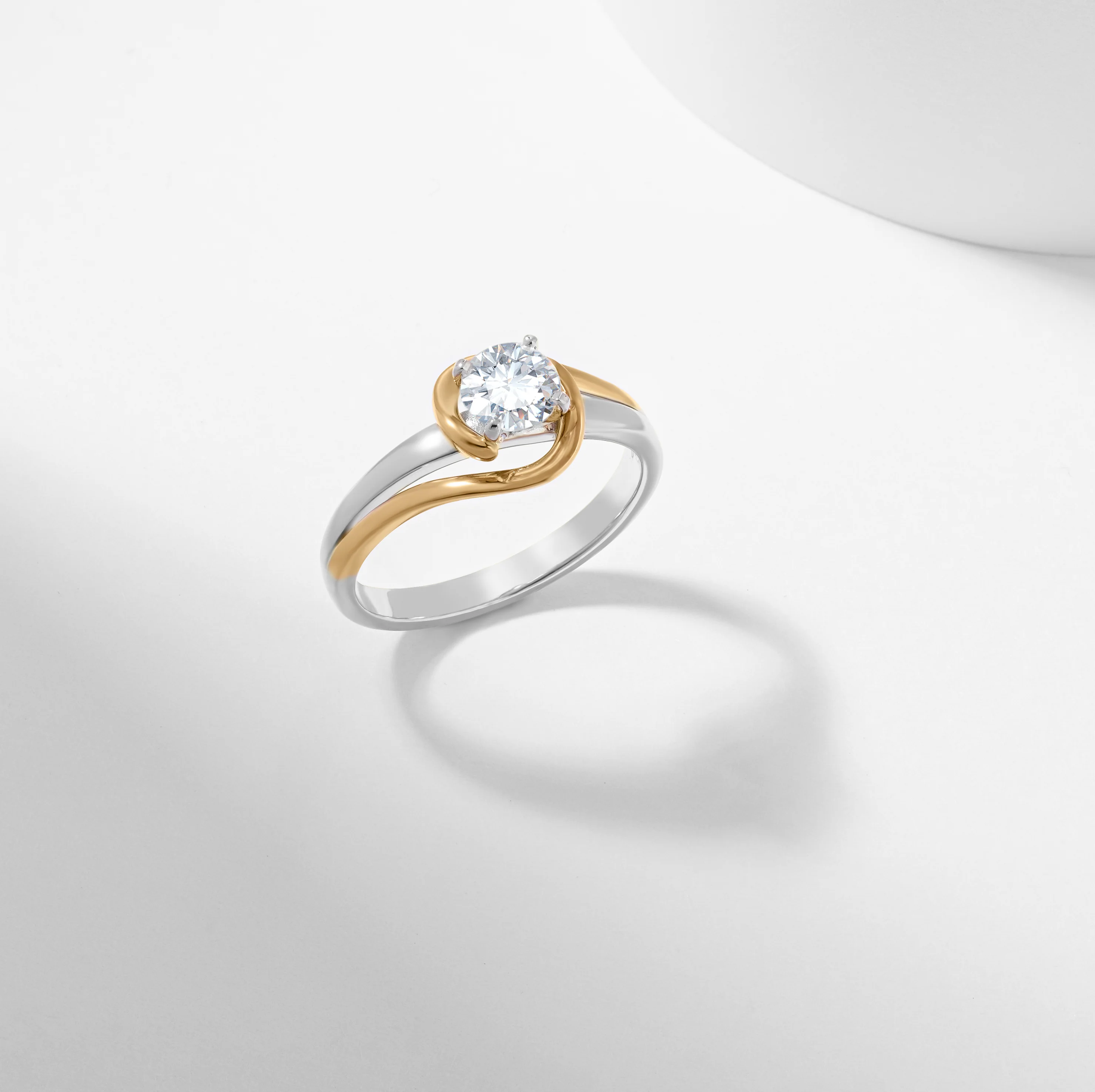 Round Brilliant Diamond Solitaire Swirl Engagement Ring 0.65tdw - Image 9