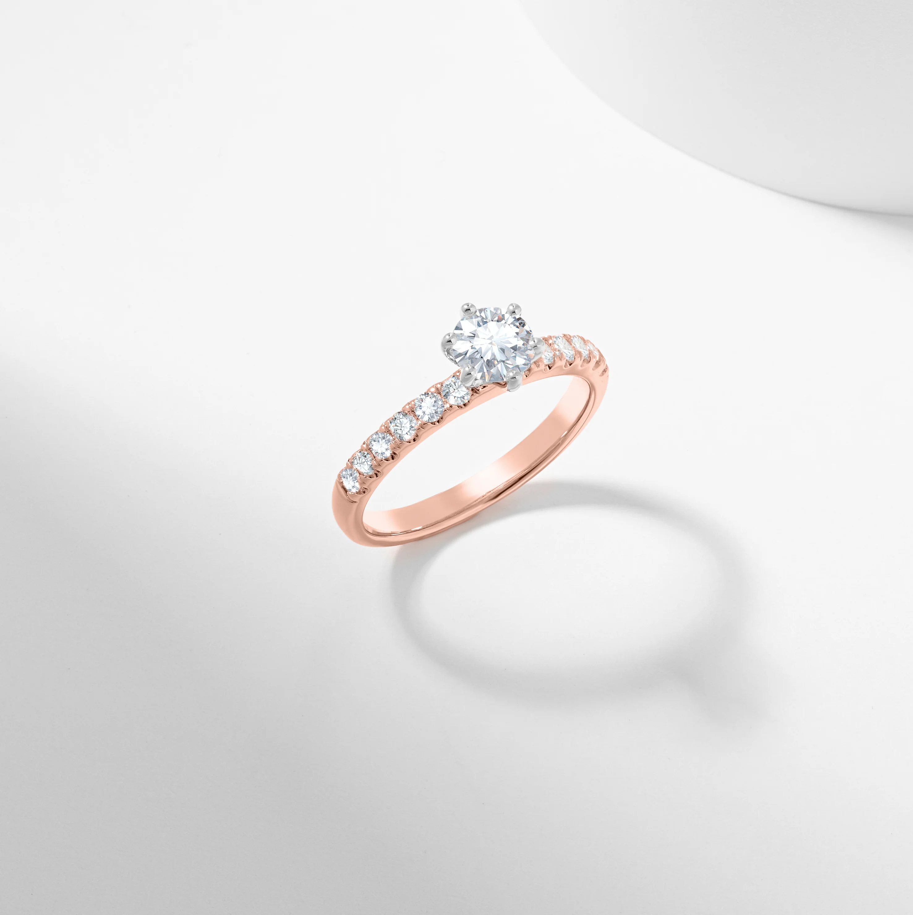 Round Brilliant Diamond Solitaire with Shoulder Accents Engagement Ring 1.0tdw 0.66ct - Image 7