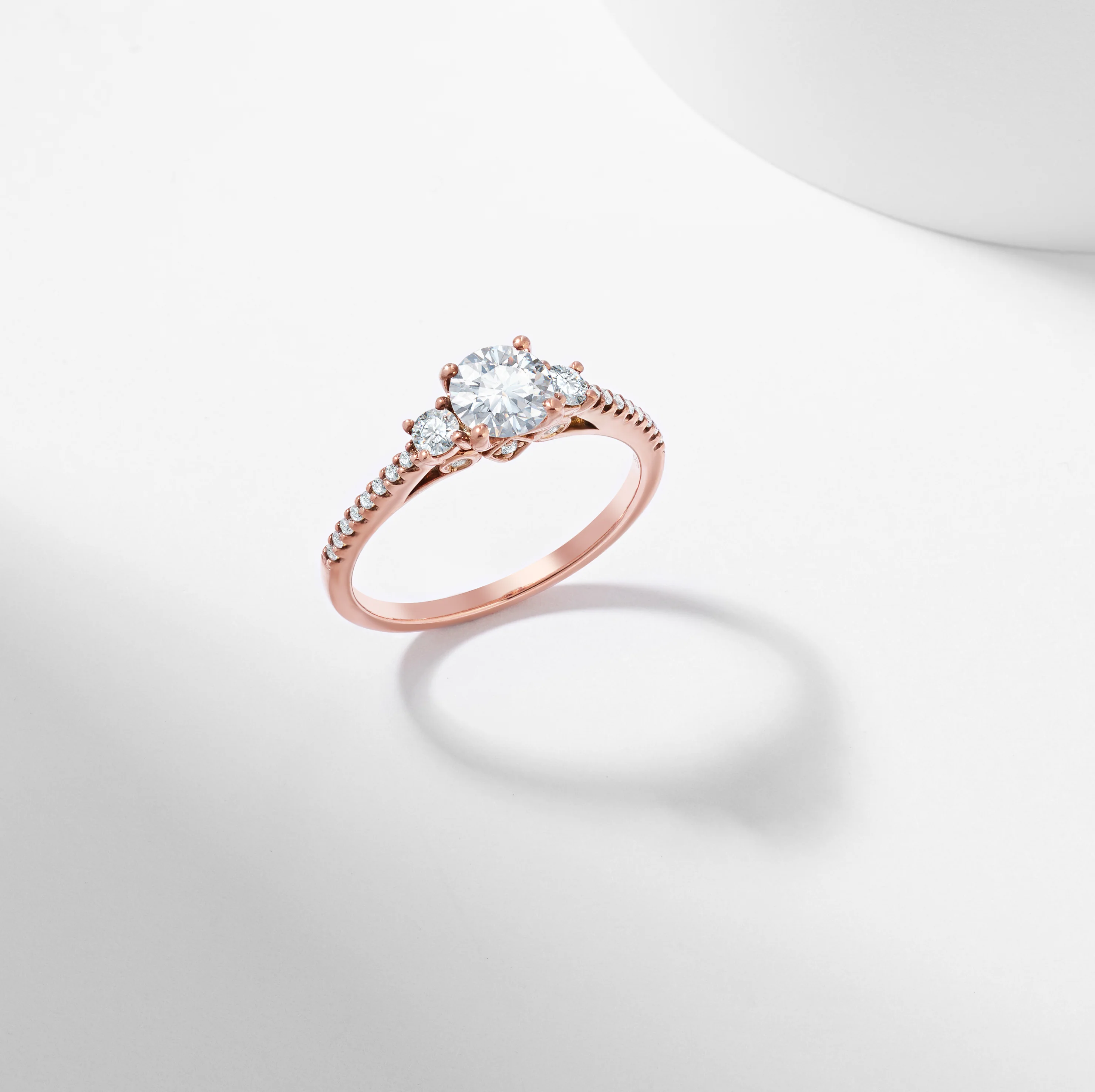Round Brilliant Lab Grown Diamond Trilogy Engagement Ring 1.0tdw - Image 7