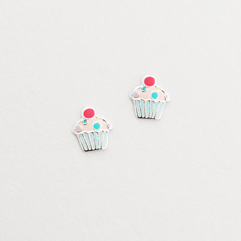 Sil enamel cupcake stud earrings - Image 5