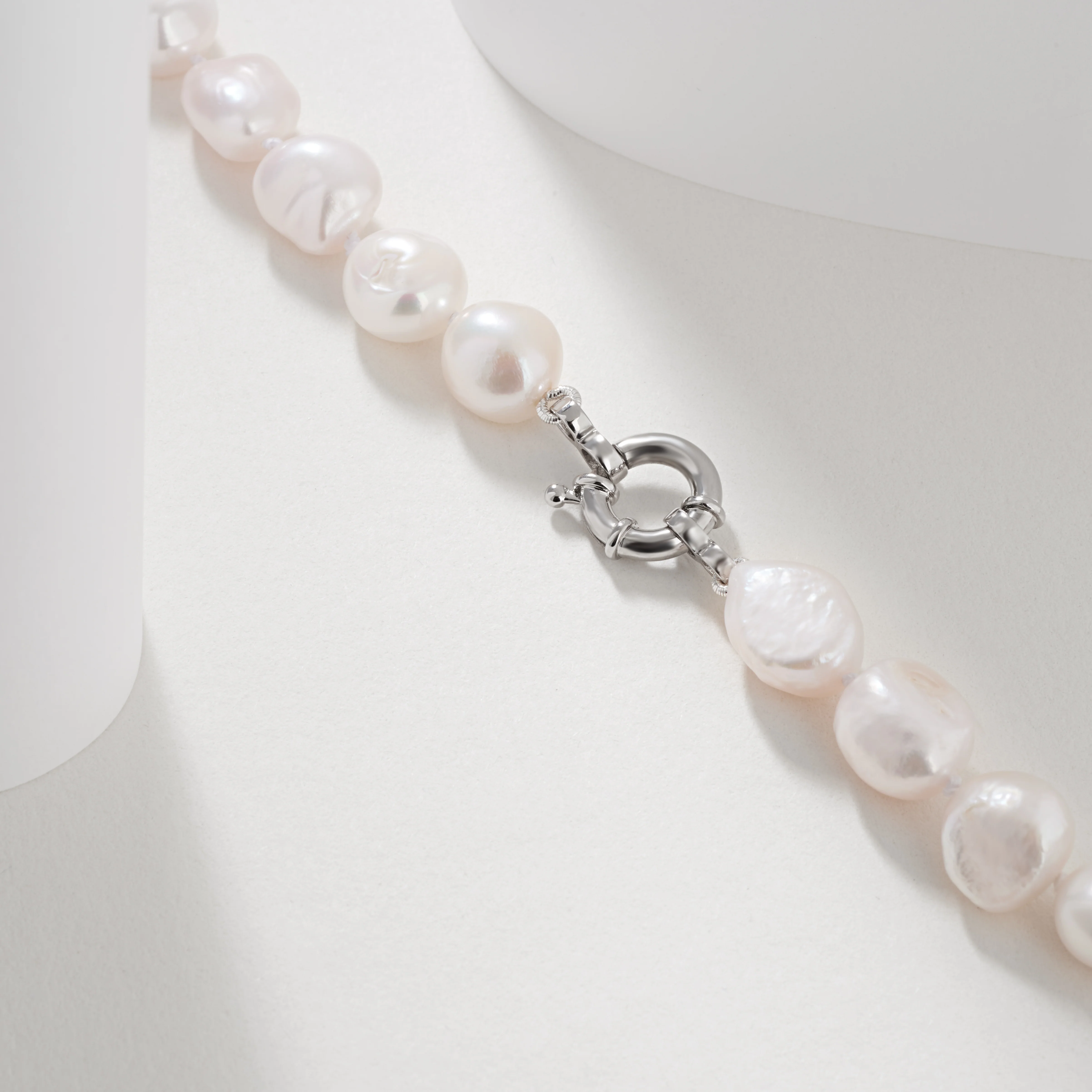 Silver Keshi Freshwater Pearl strand 10m with Bolt Ring Clasp - Image 2