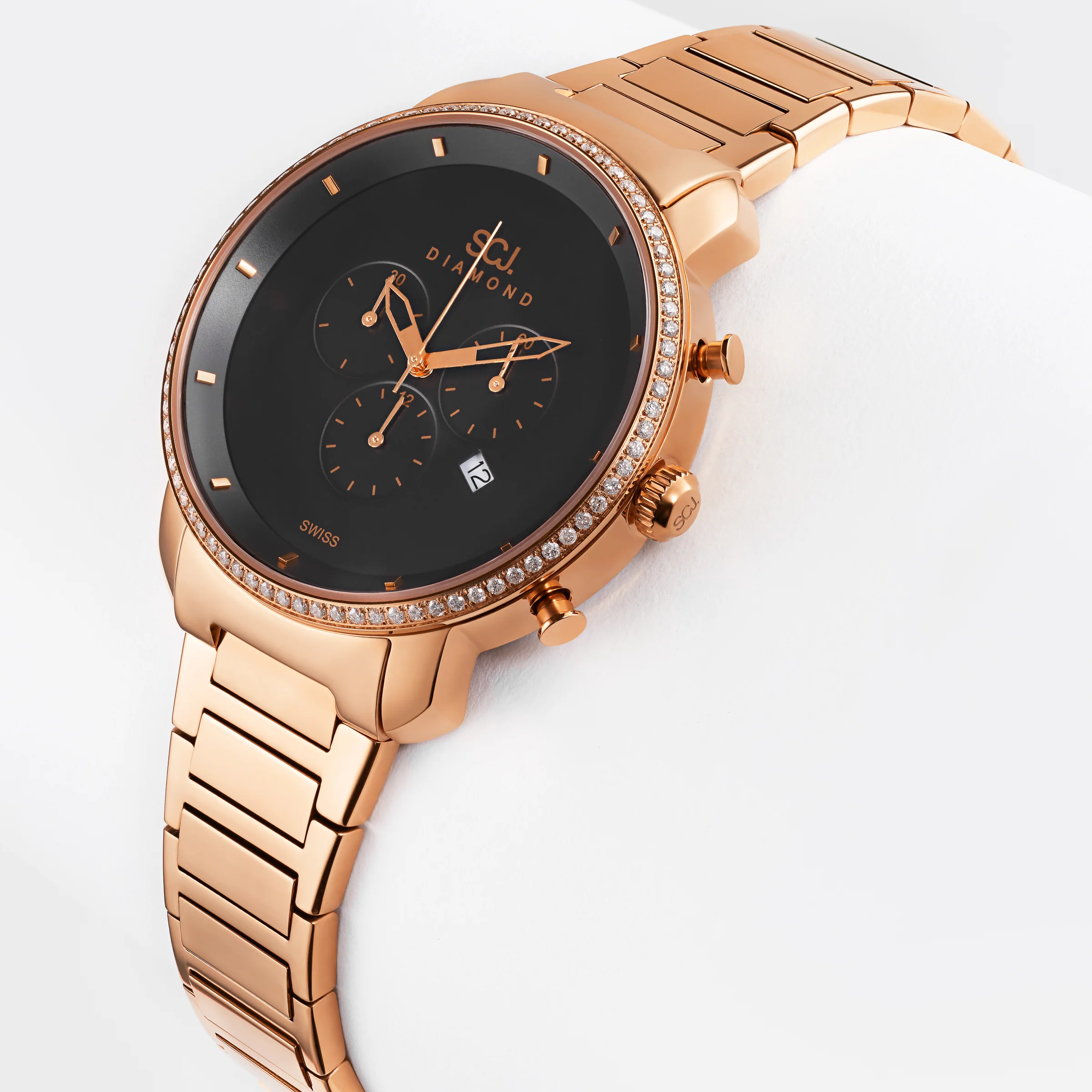 Stainless Steel Rose Tone Diamond Watch 1.0tdw - Image 3