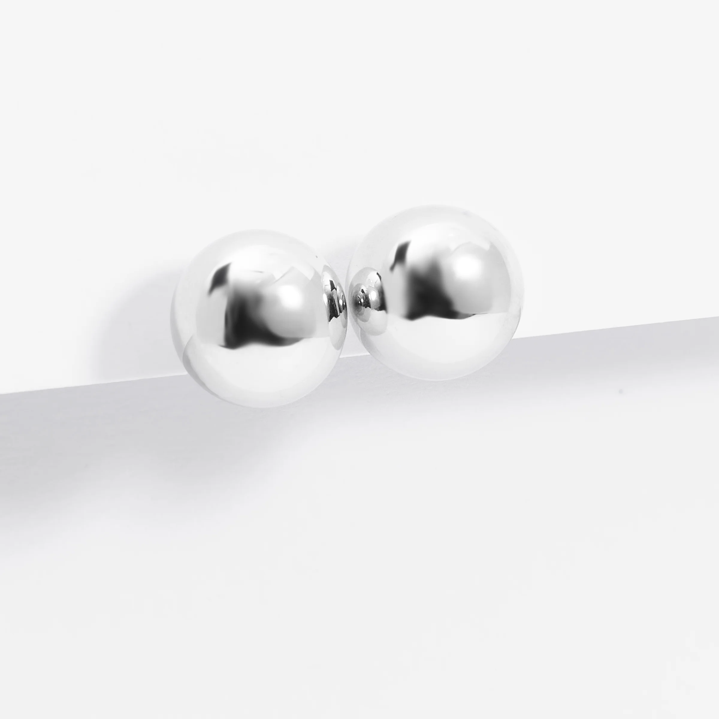 Sterling Silver Ball Stud Earrings - Image 2