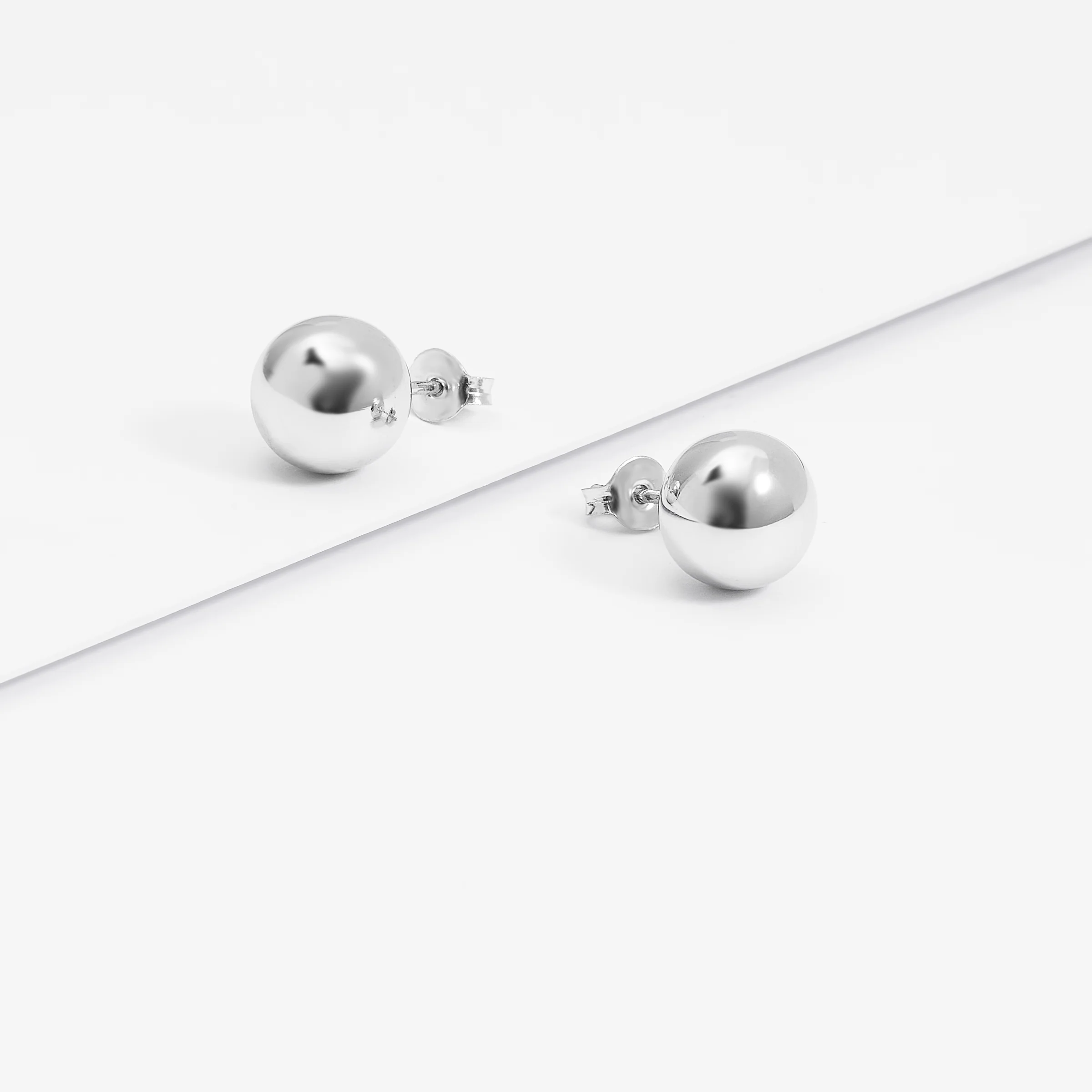 Sterling Silver Ball Stud Earrings - Image 3