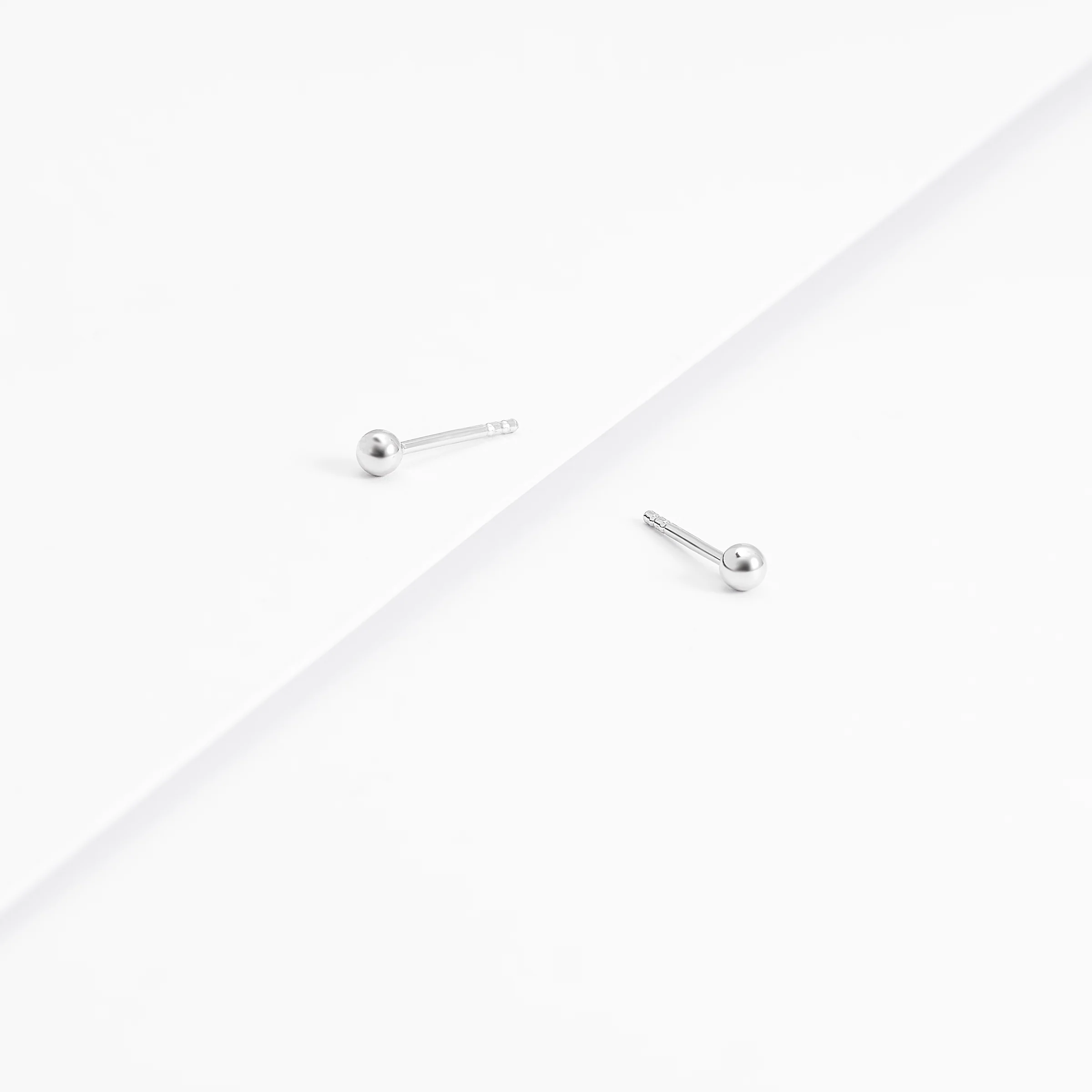 Sterling Silver Ball Stud Earrings - Image 4