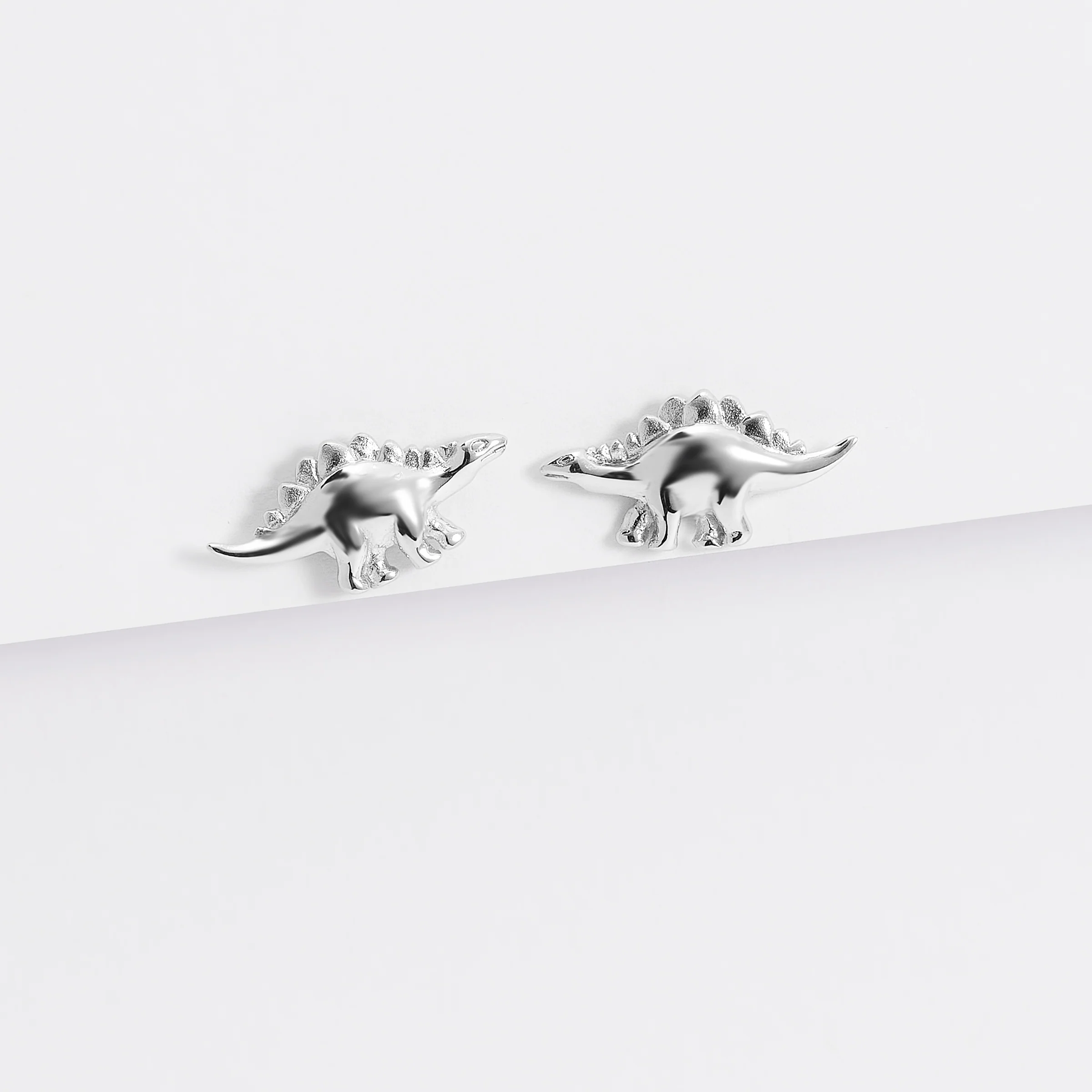 Sterling Silver Dinosaur Stud Earrings - Image 3