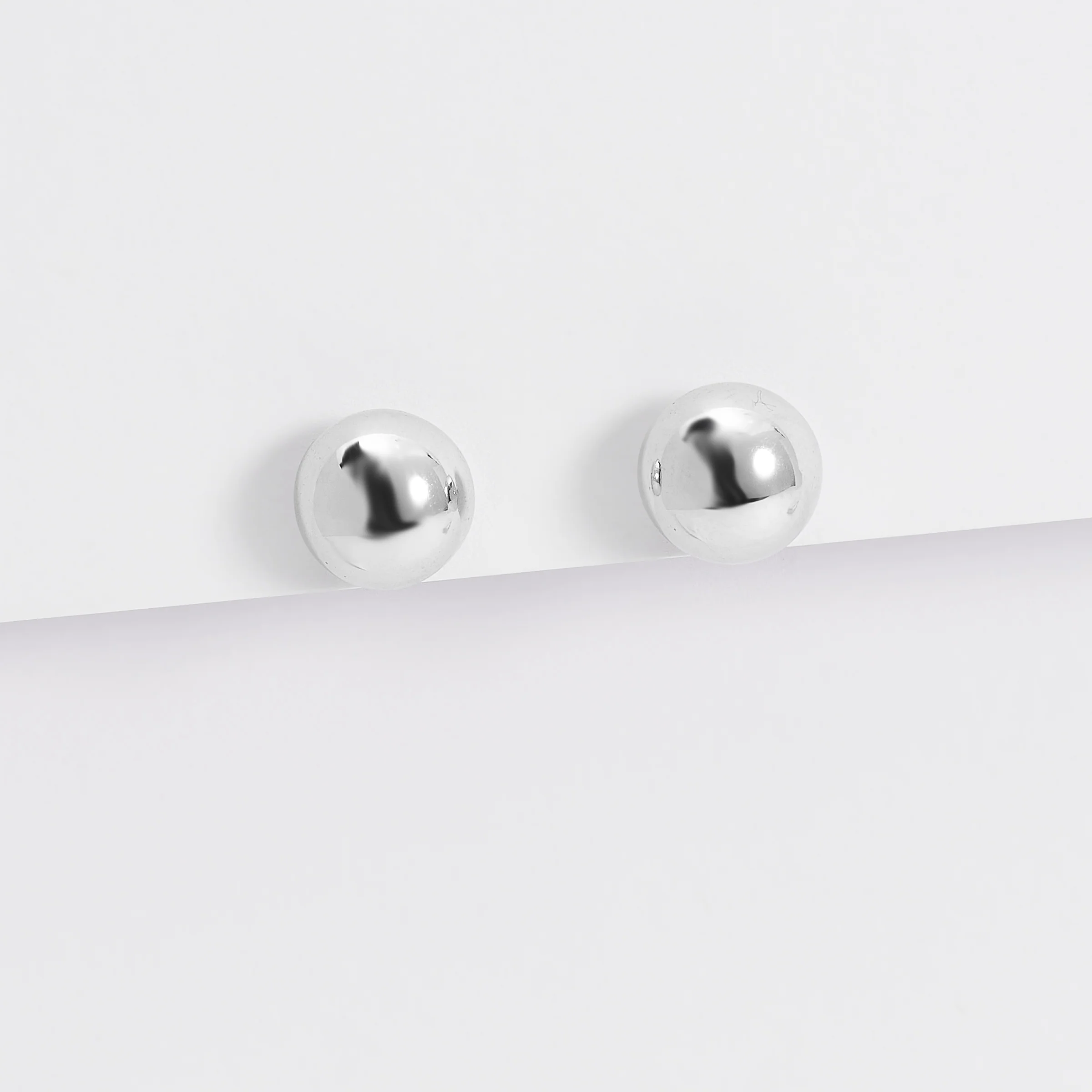 Sterling Silver Dome Ball Stud Earrings - Image 12