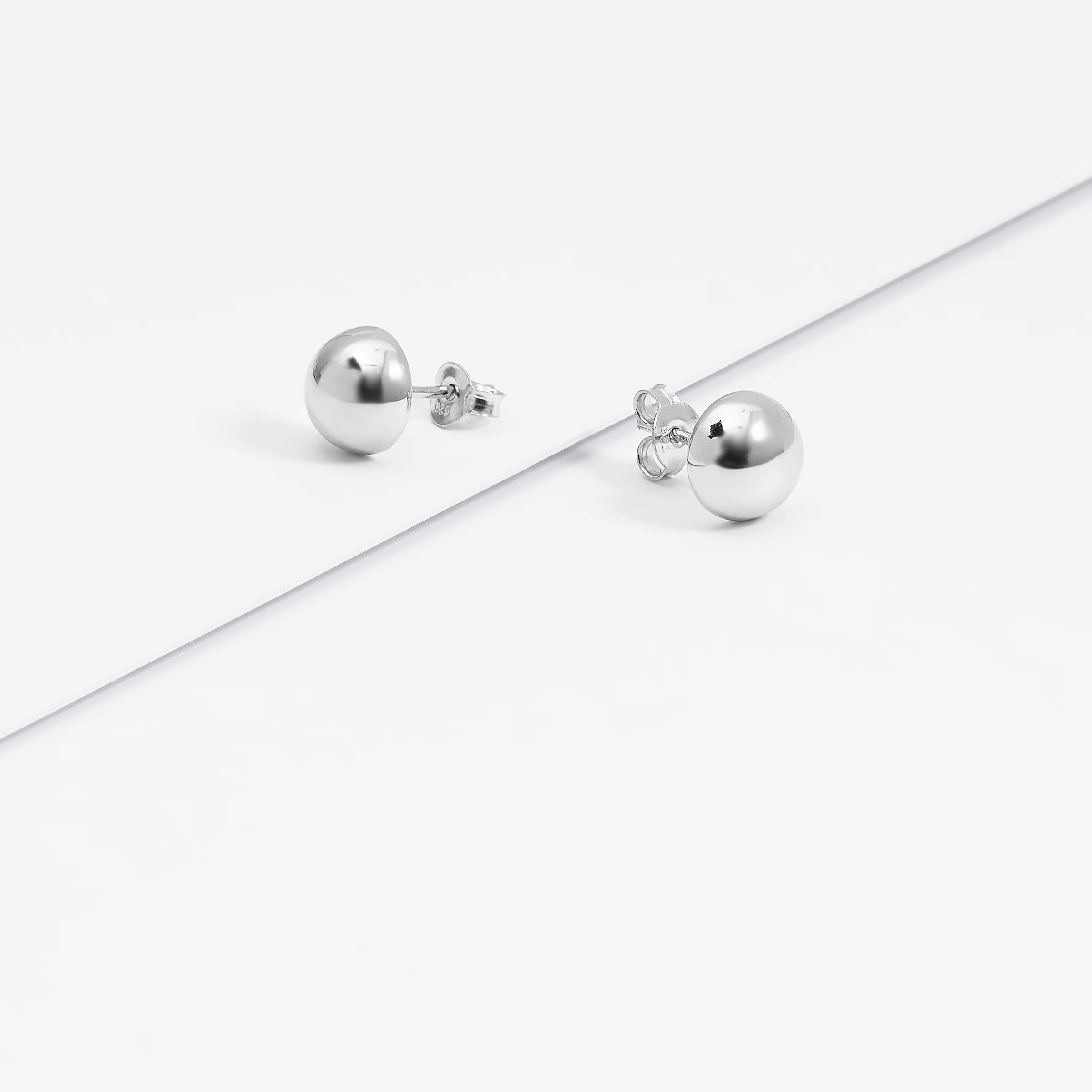 Sterling Silver Dome Ball Stud Earrings - Image 15