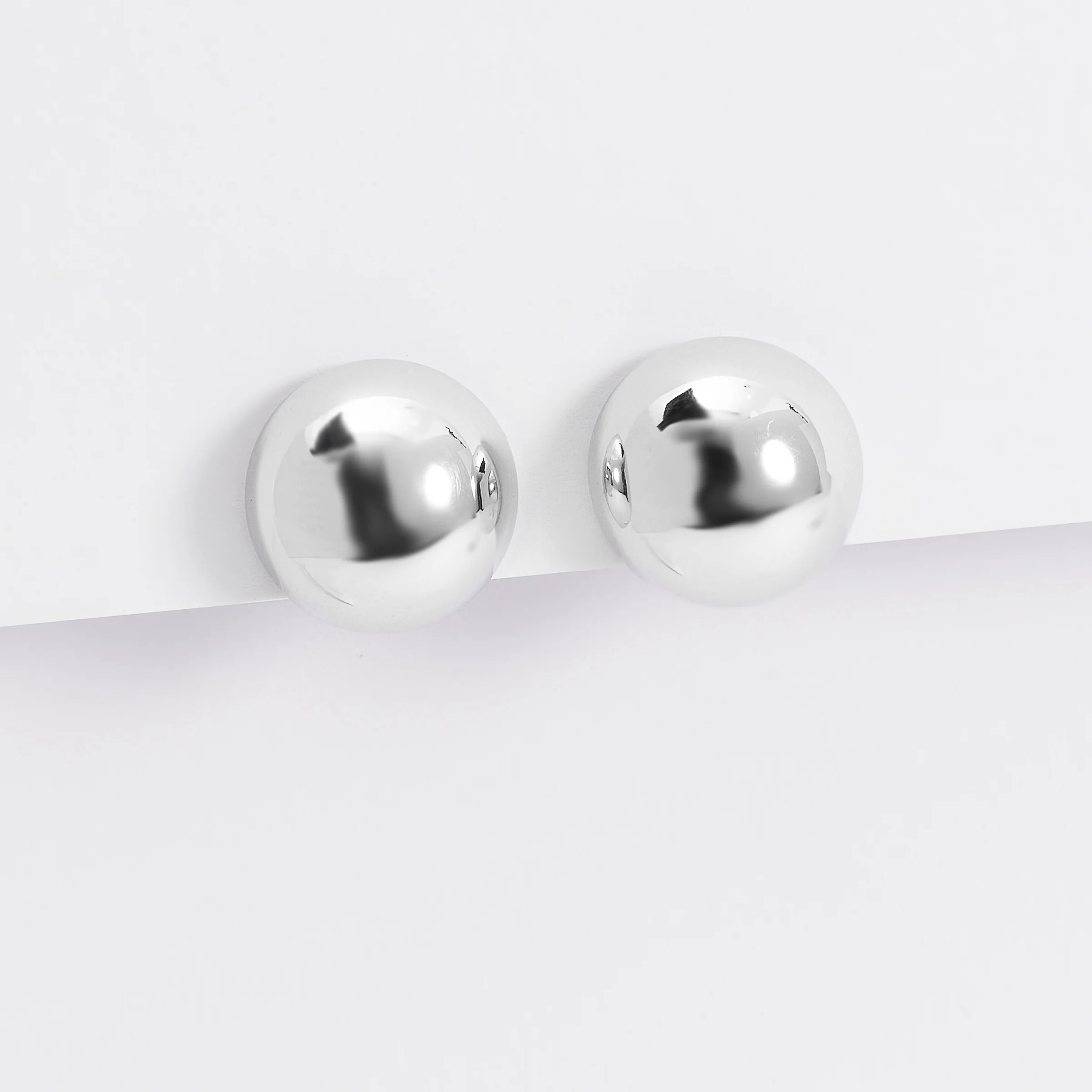Sterling Silver Dome Ball Stud Earrings - Image 6
