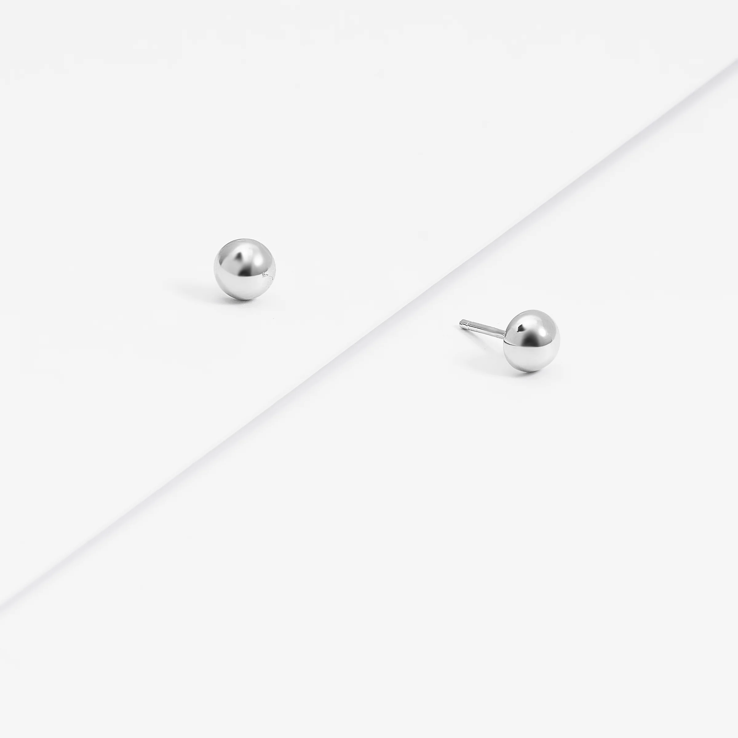 Sterling Silver Dome Ball Stud Earrings - Image 7