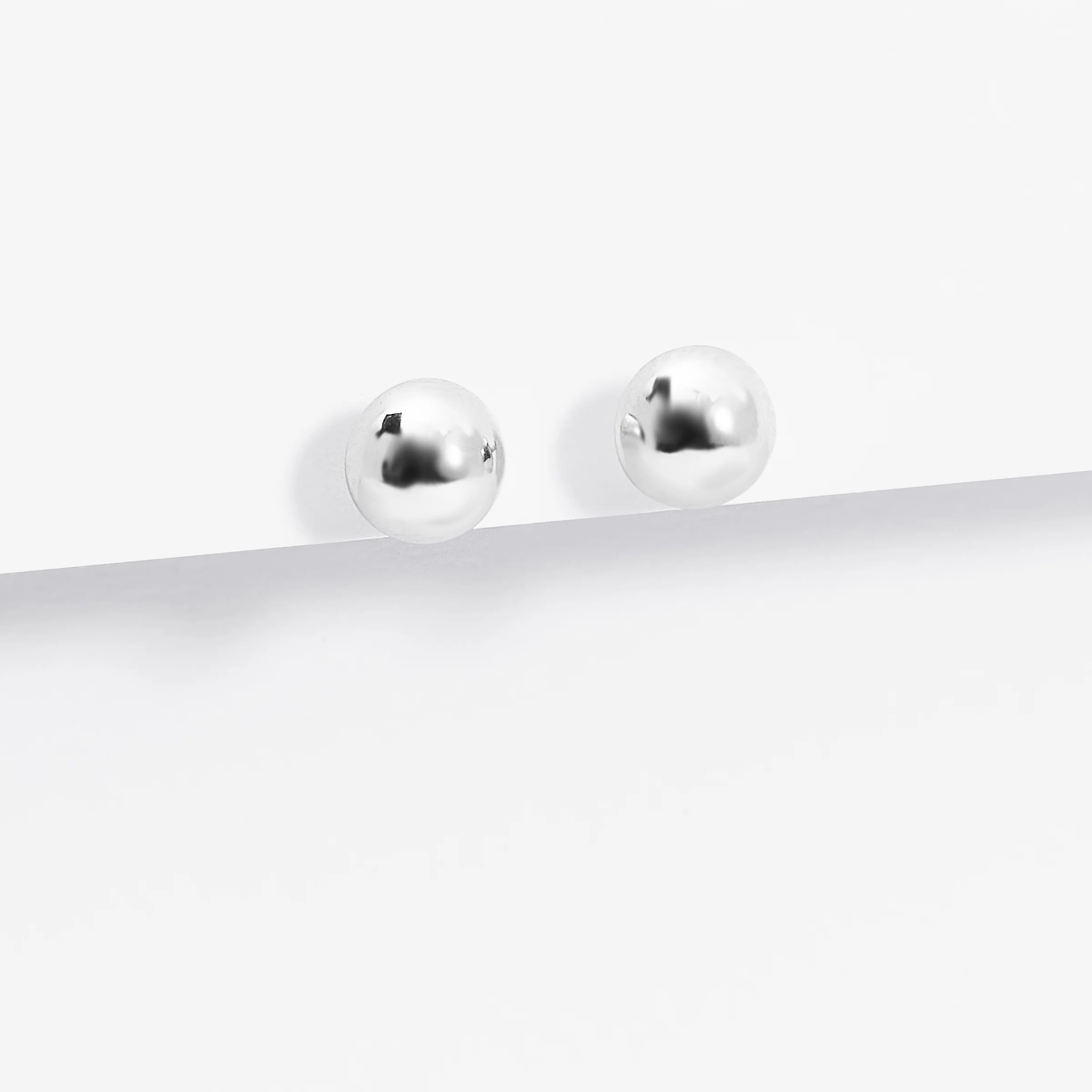 Sterling Silver Dome Ball Stud Earrings - Image 8