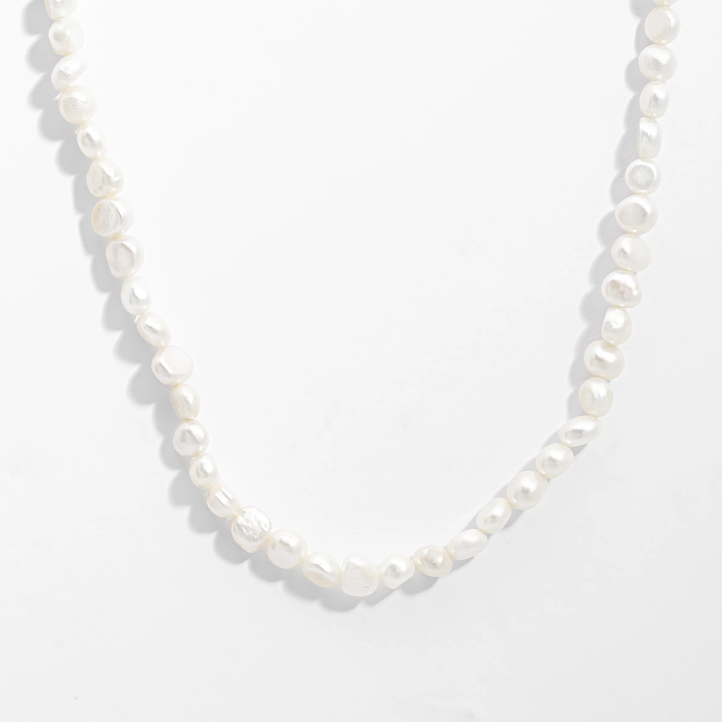 Sterling Silver Freshwater Keshi Pearl Strand Necklace 42cm - Image 3