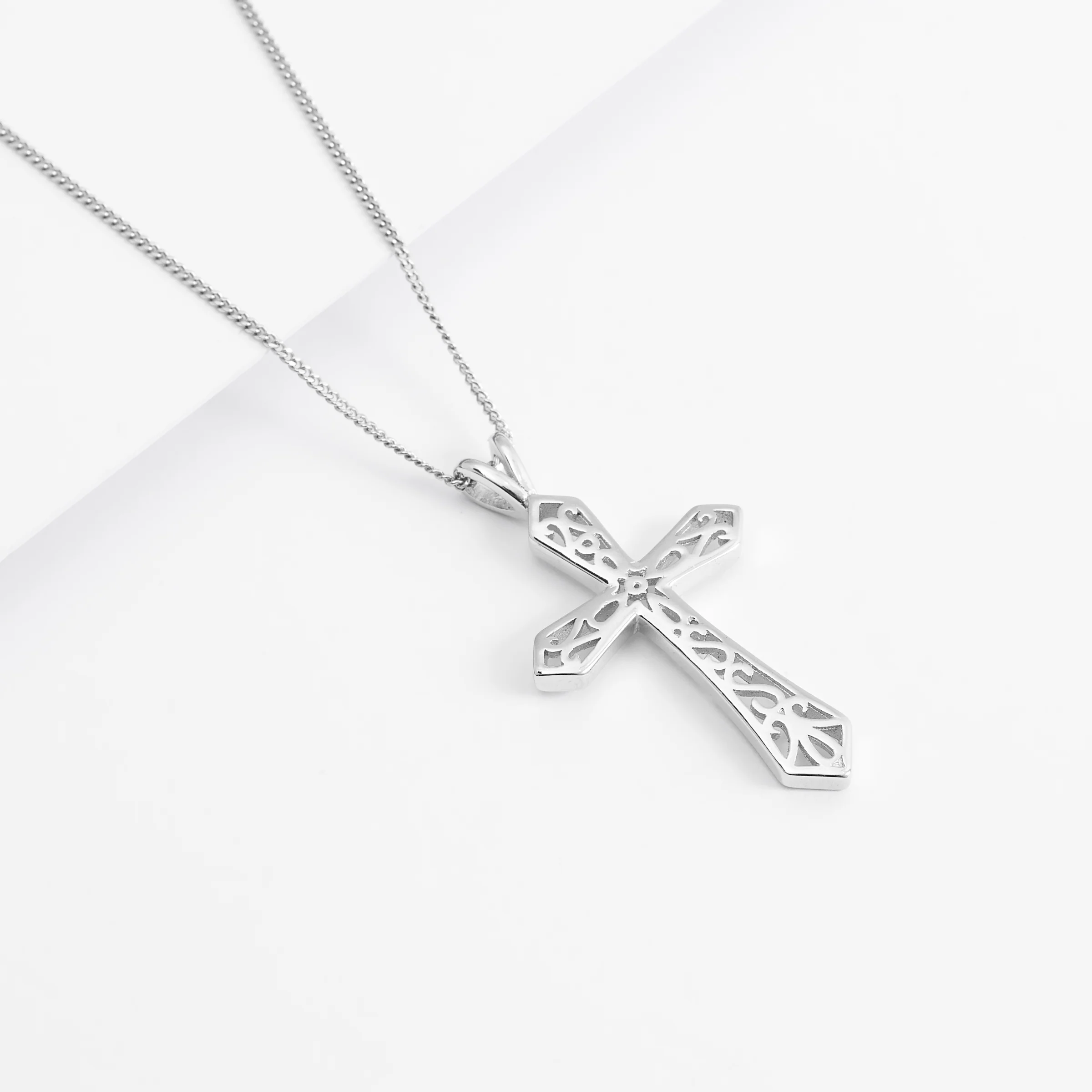 Sterling Silver Fret Work Cross Pendant - Image 3