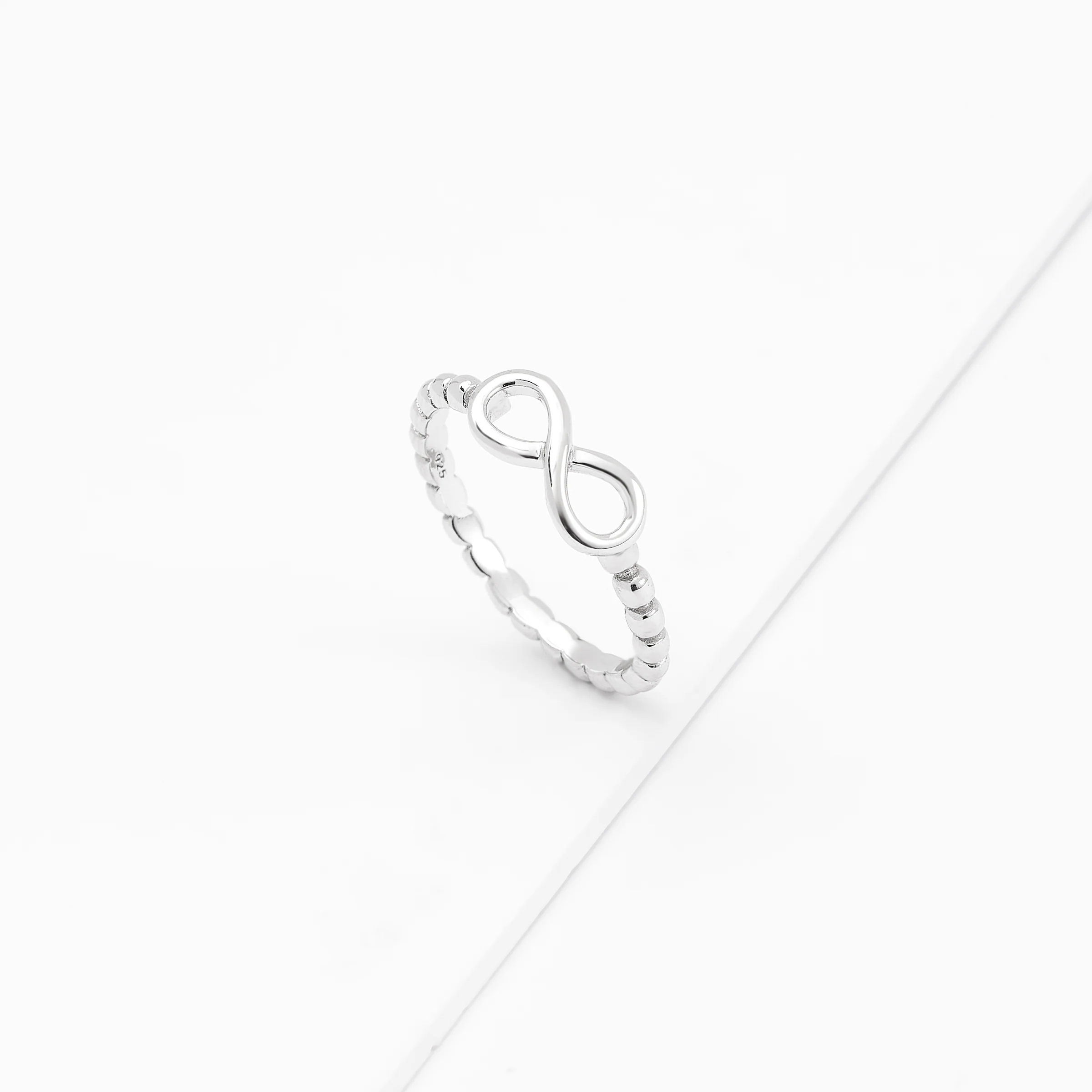 Sterling Silver Infinity Beaded Ring - Image 2
