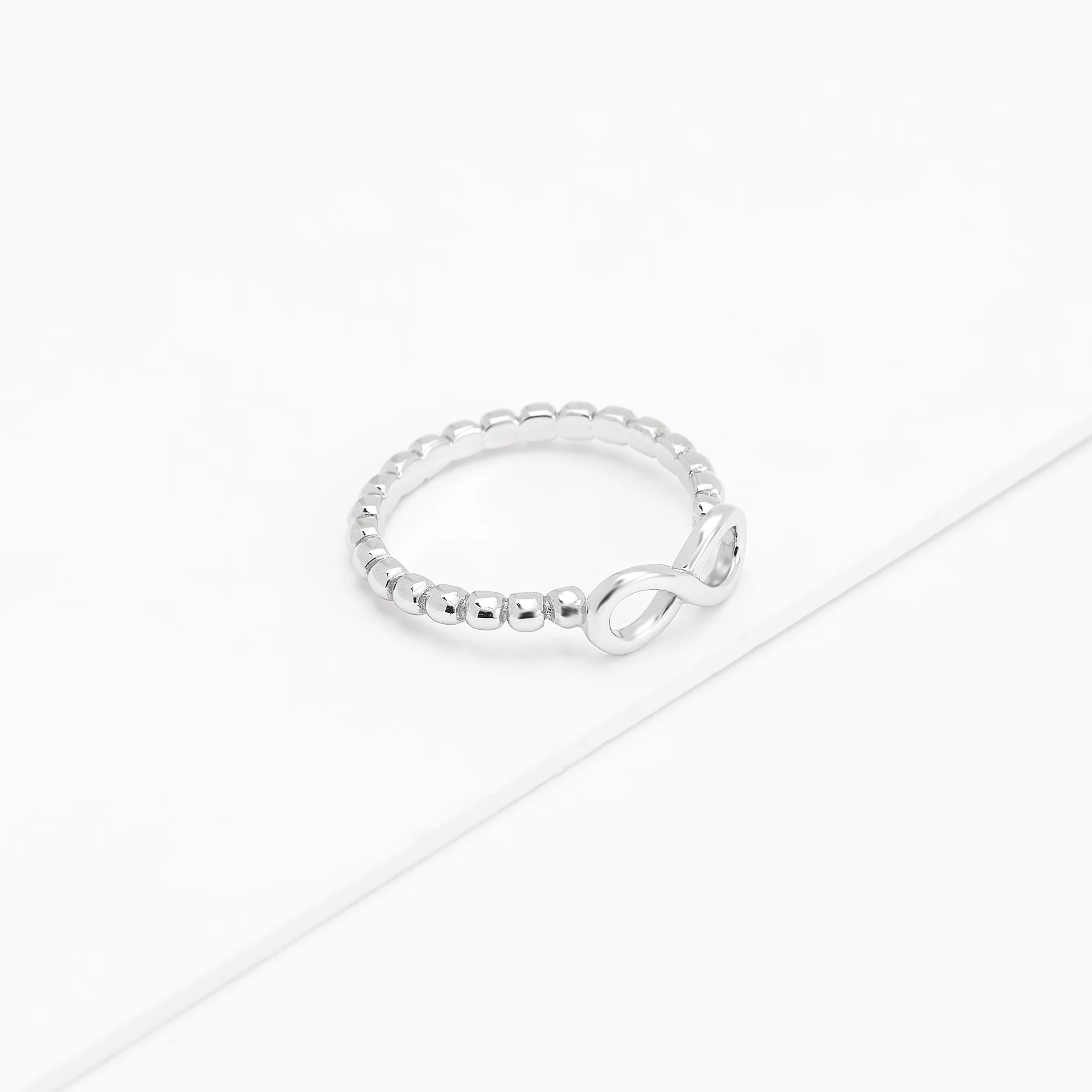 Sterling Silver Infinity Beaded Ring - Image 3