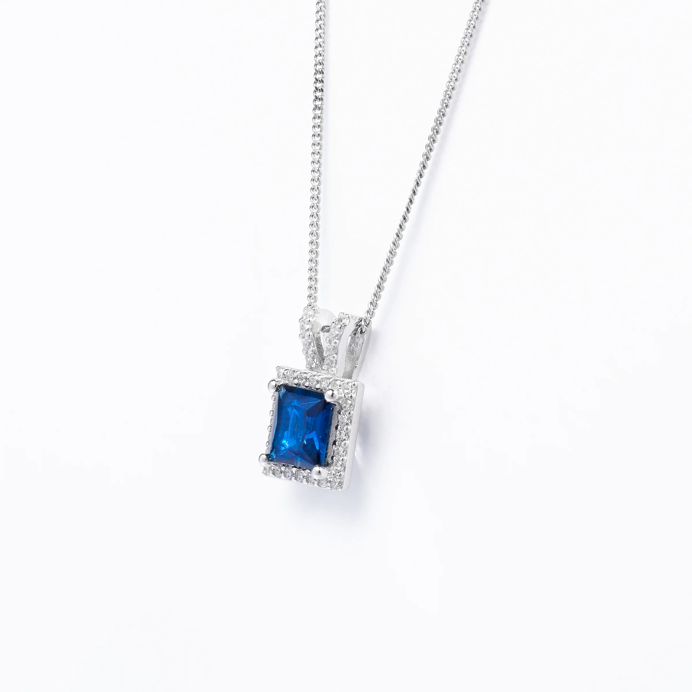 Sterling Silver London Blue Zirconia Split Bail Pendant - Image 2