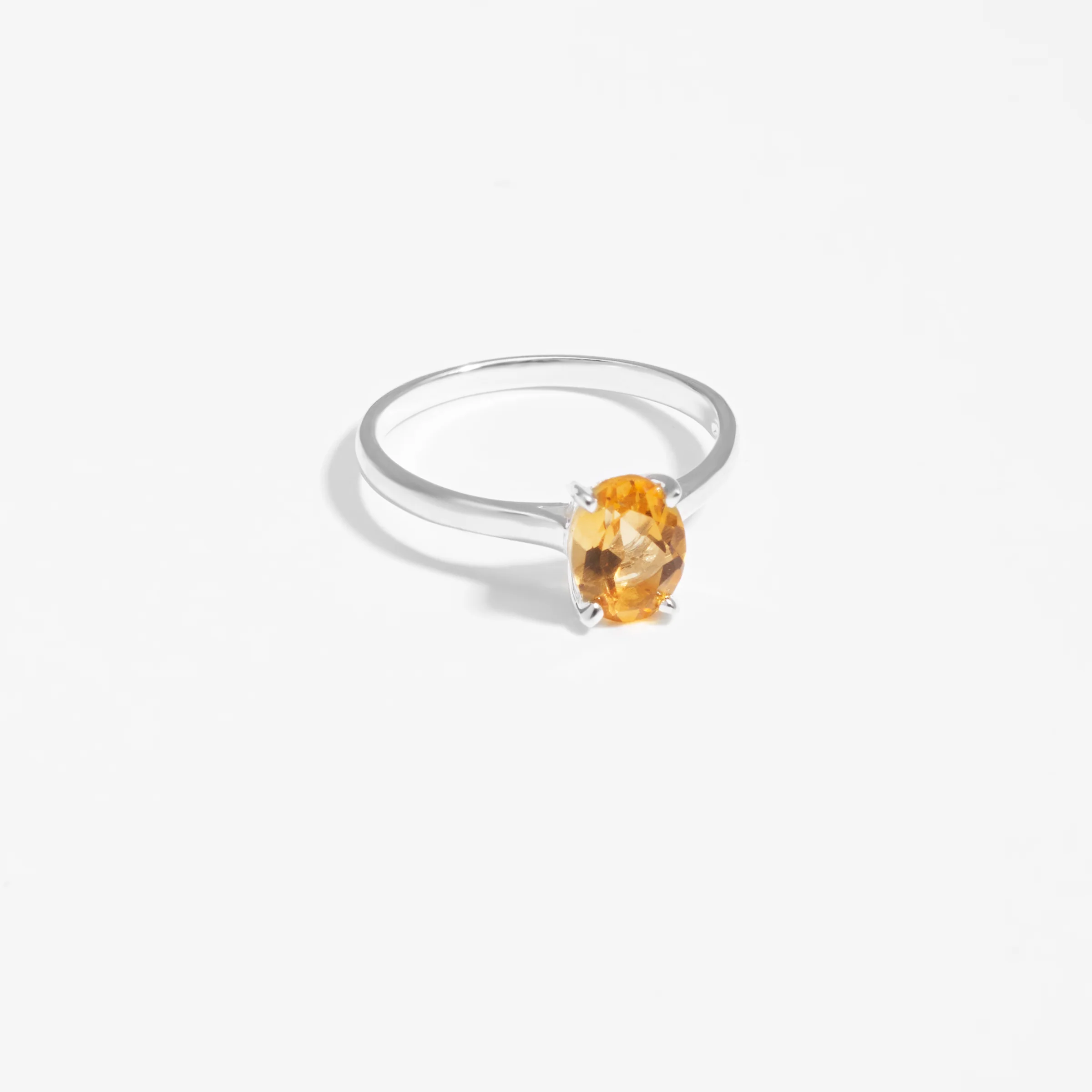 Sterling Silver Oval Citrine November Birthstone Ring - Image 2