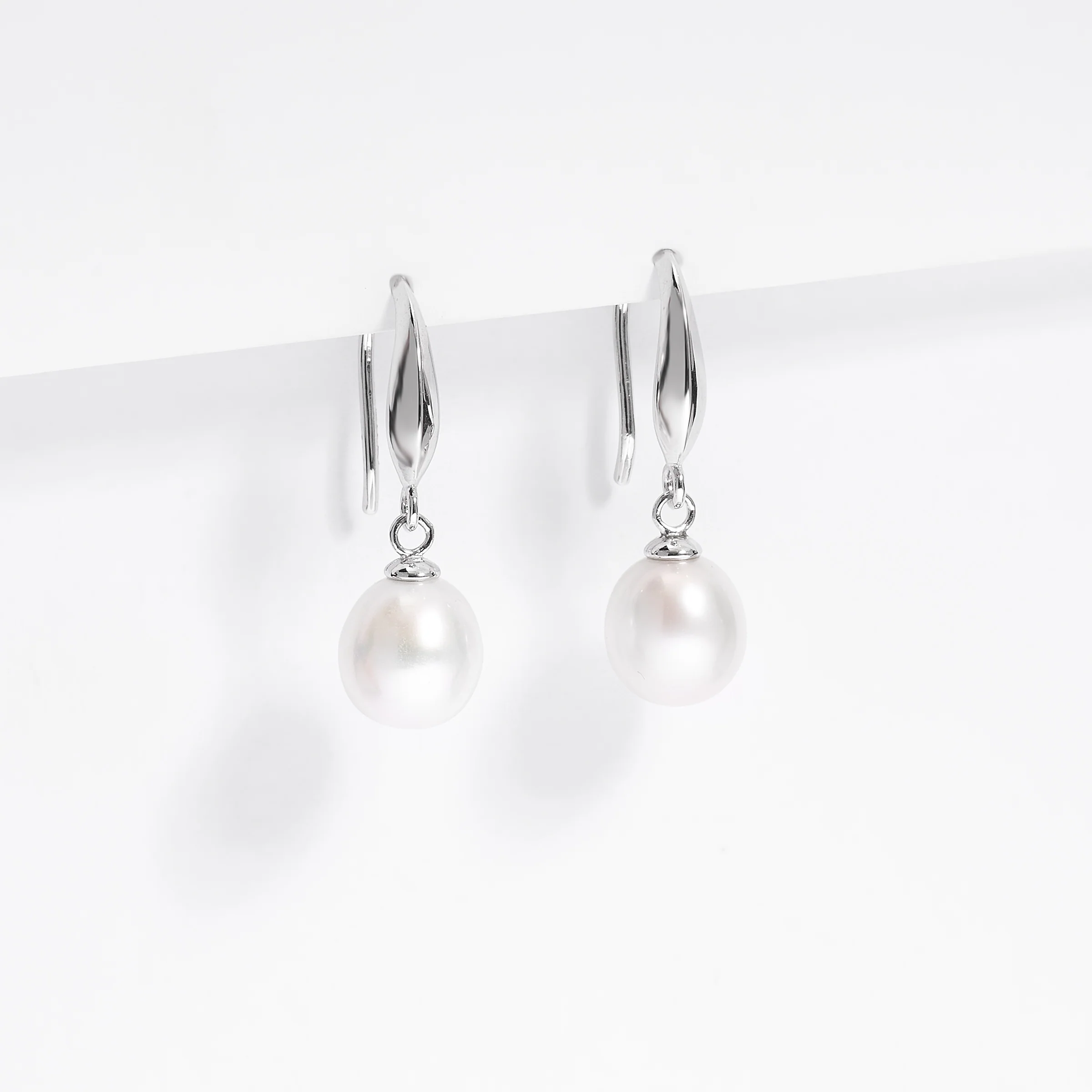 Sterling Silver Pearl Drop Earrings - Image 2