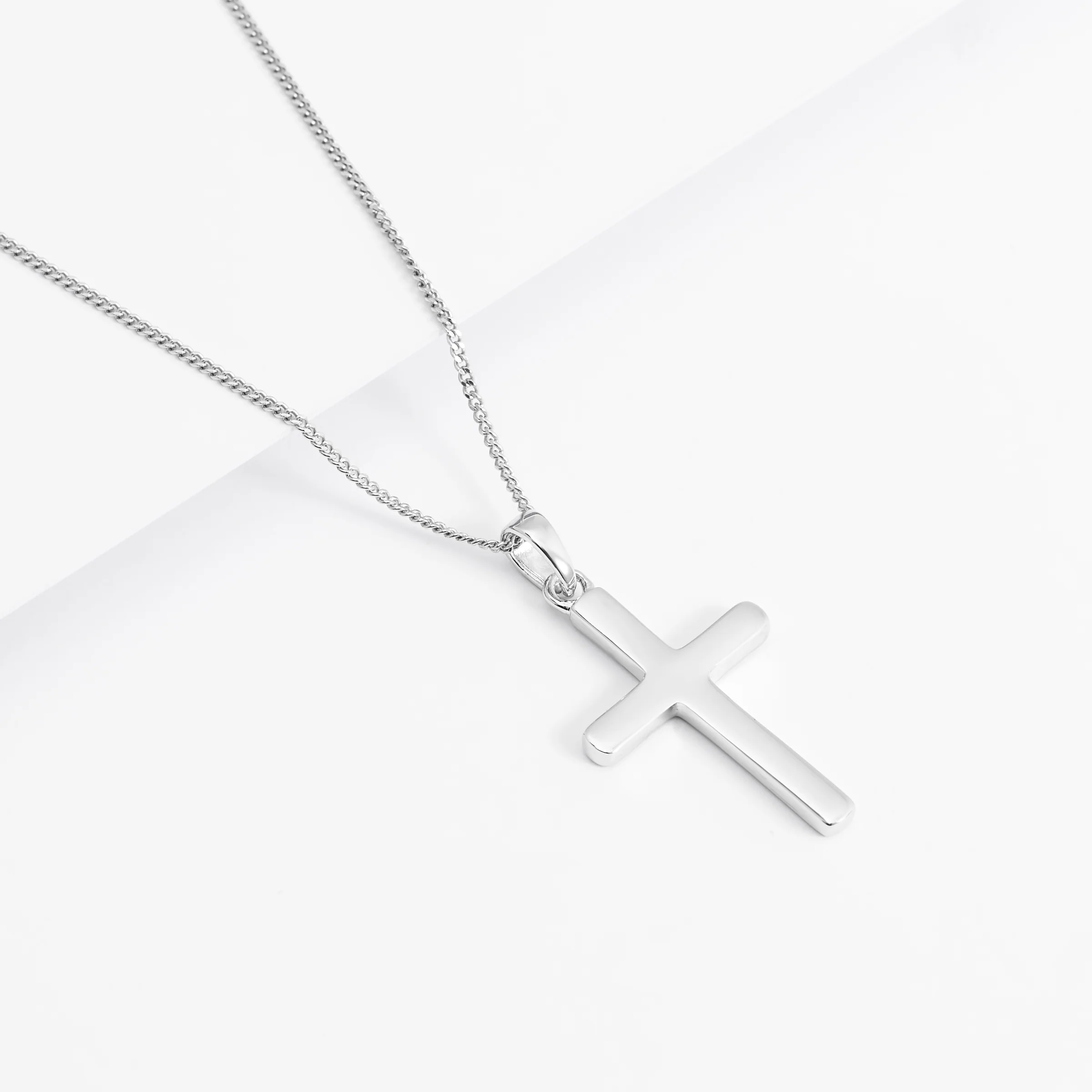 Sterling Silver Plain Cross Pendant 16x24mm - Image 2