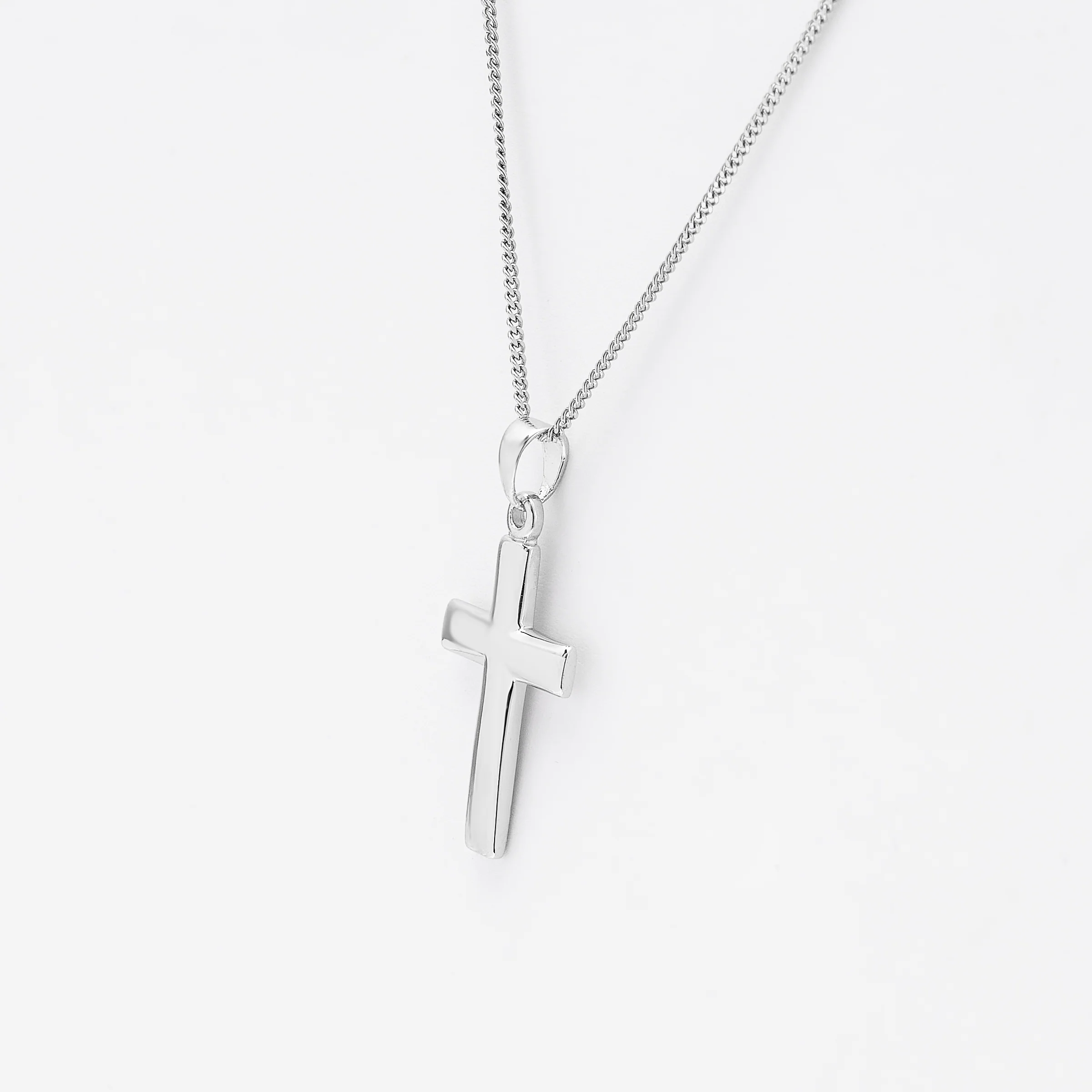 Sterling Silver Plain Cross Pendant 20x13mm - Image 2