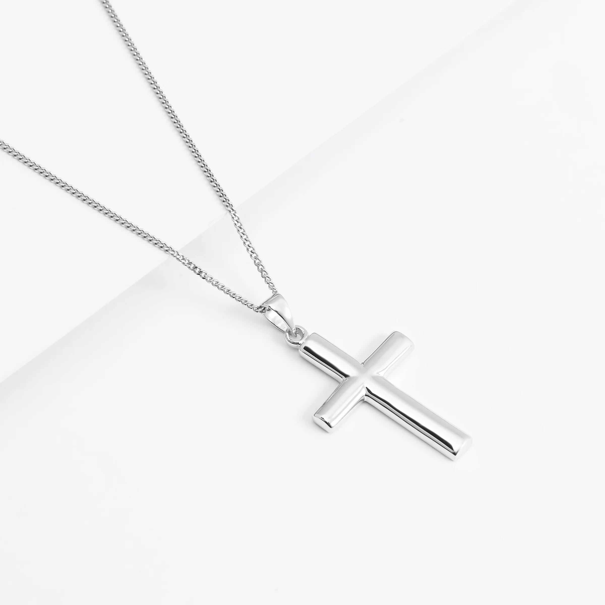 Sterling Silver Plain Cross Pendant 24x16mm - Image 3