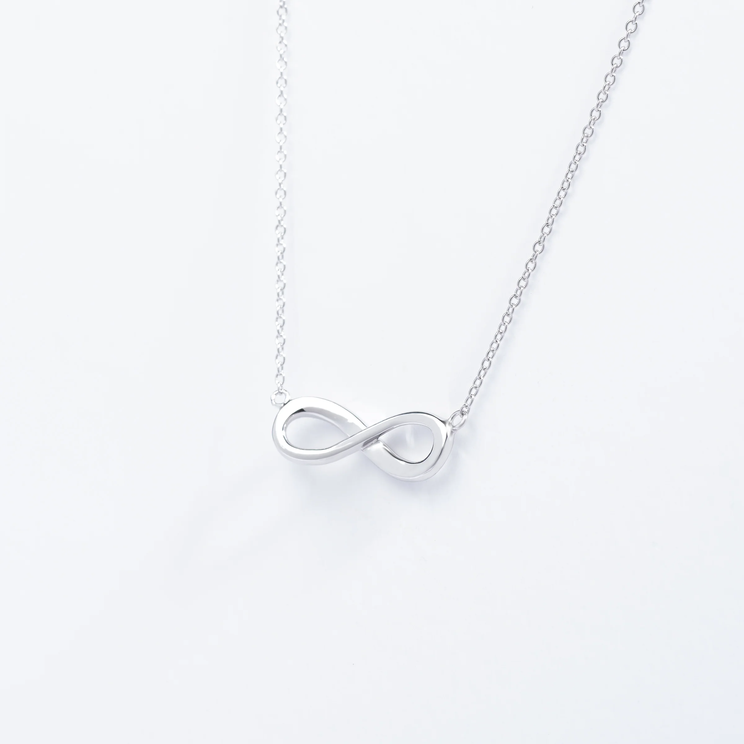 Sterling Silver Plain Infinity Necklace - Image 2