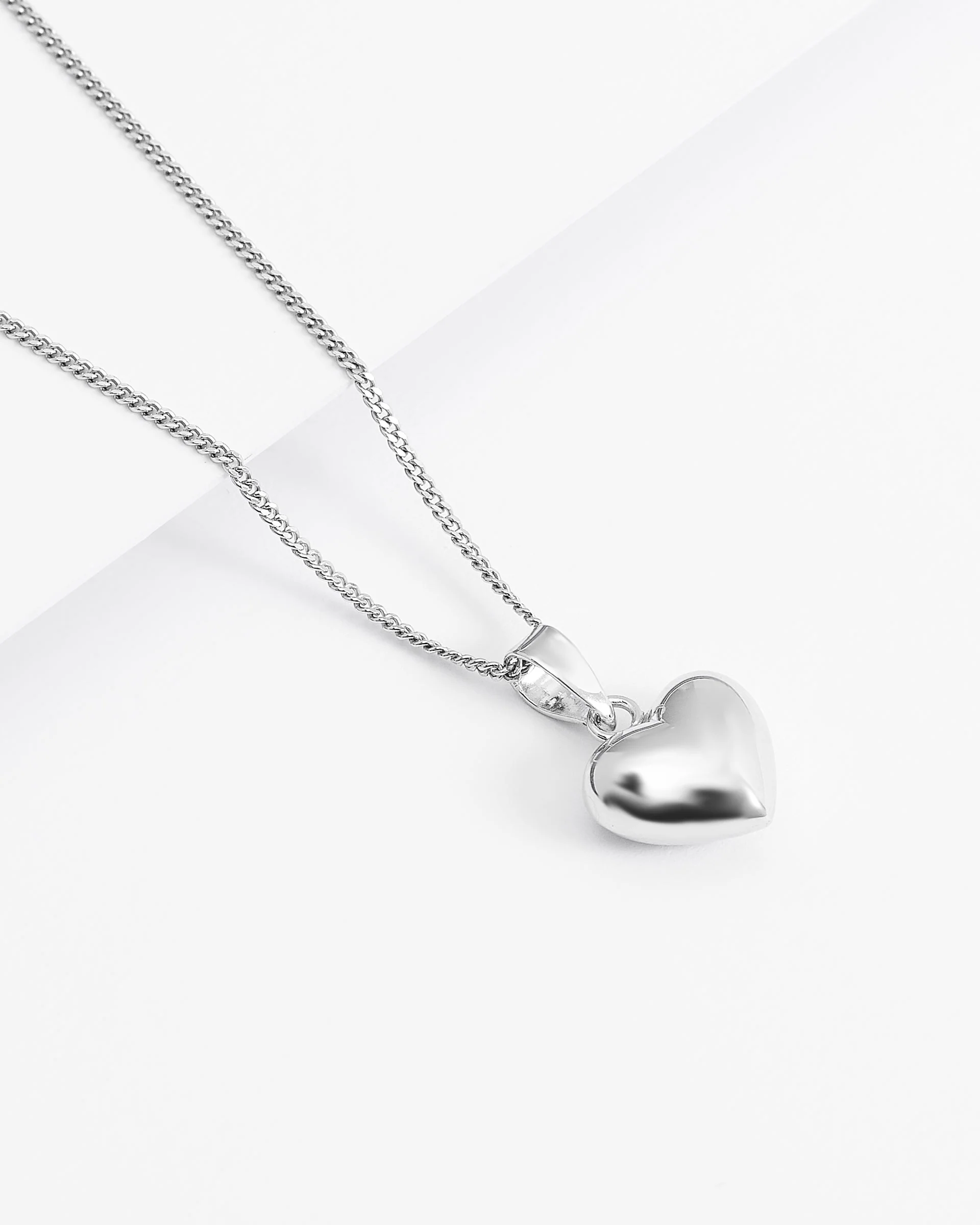 Sterling Silver Plain Puffy Heart Pendant 10mm - Image 3