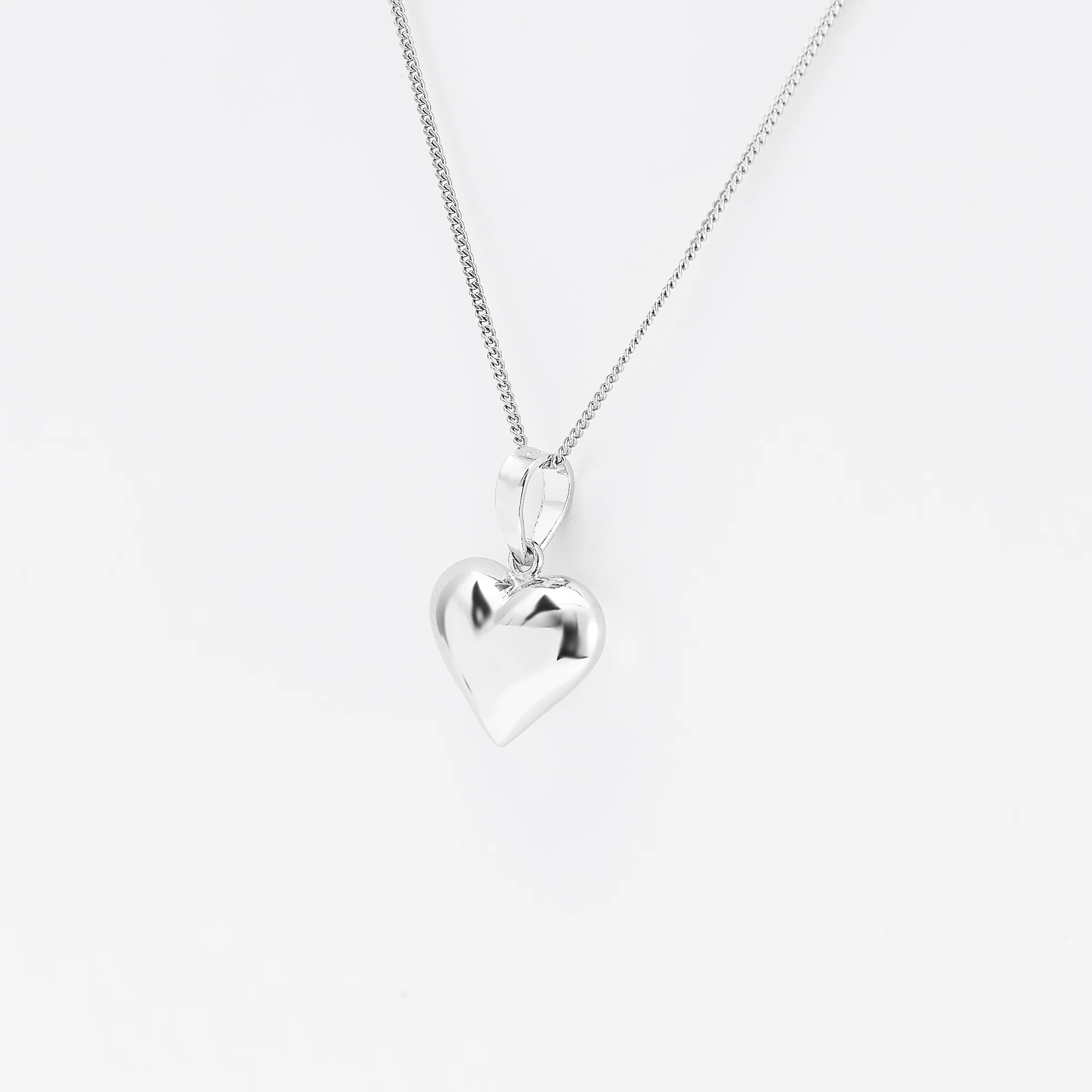 Sterling Silver Puffy Heart Pendant 15mm - Image 2