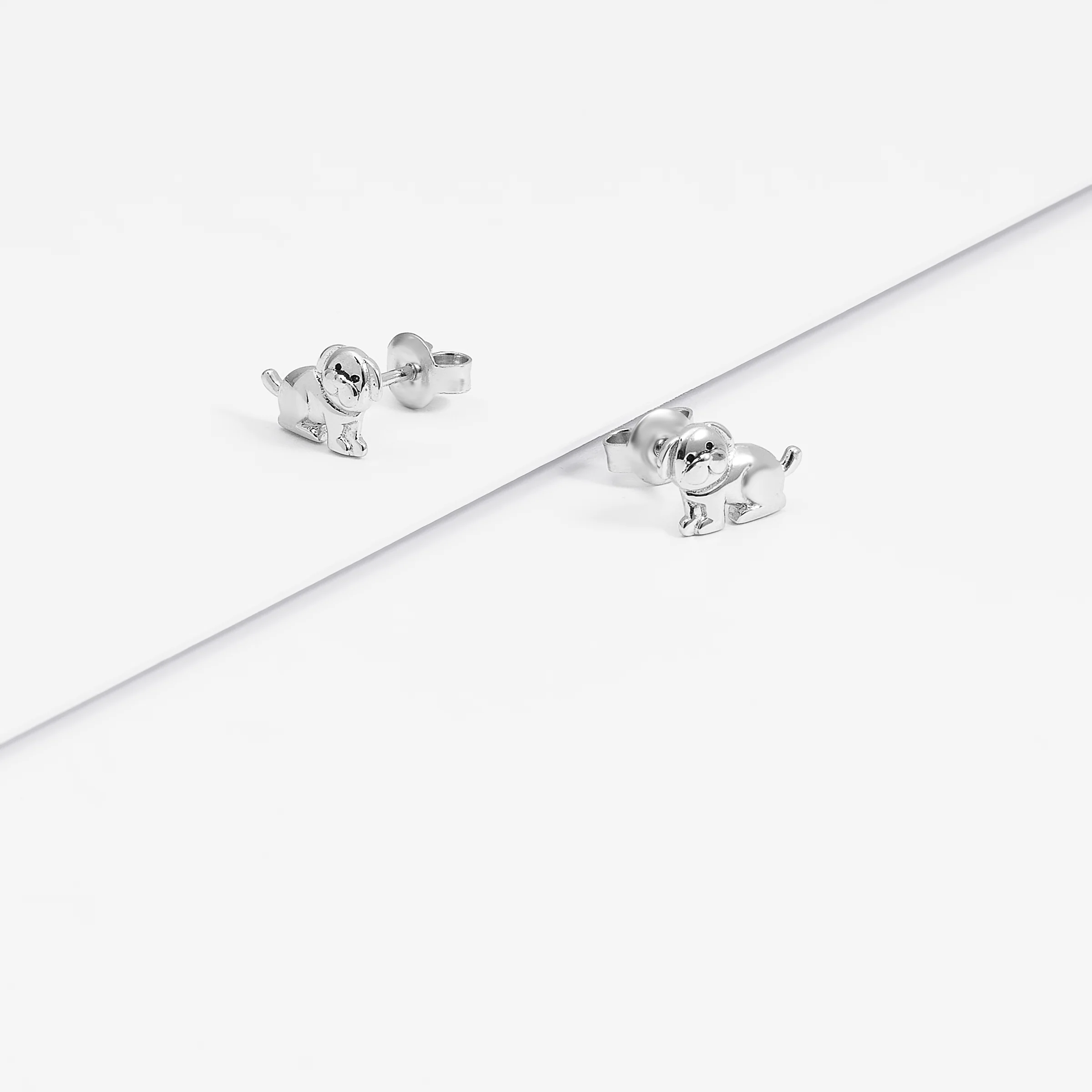 Sterling Silver Puppy Stud Earrings - Image 3