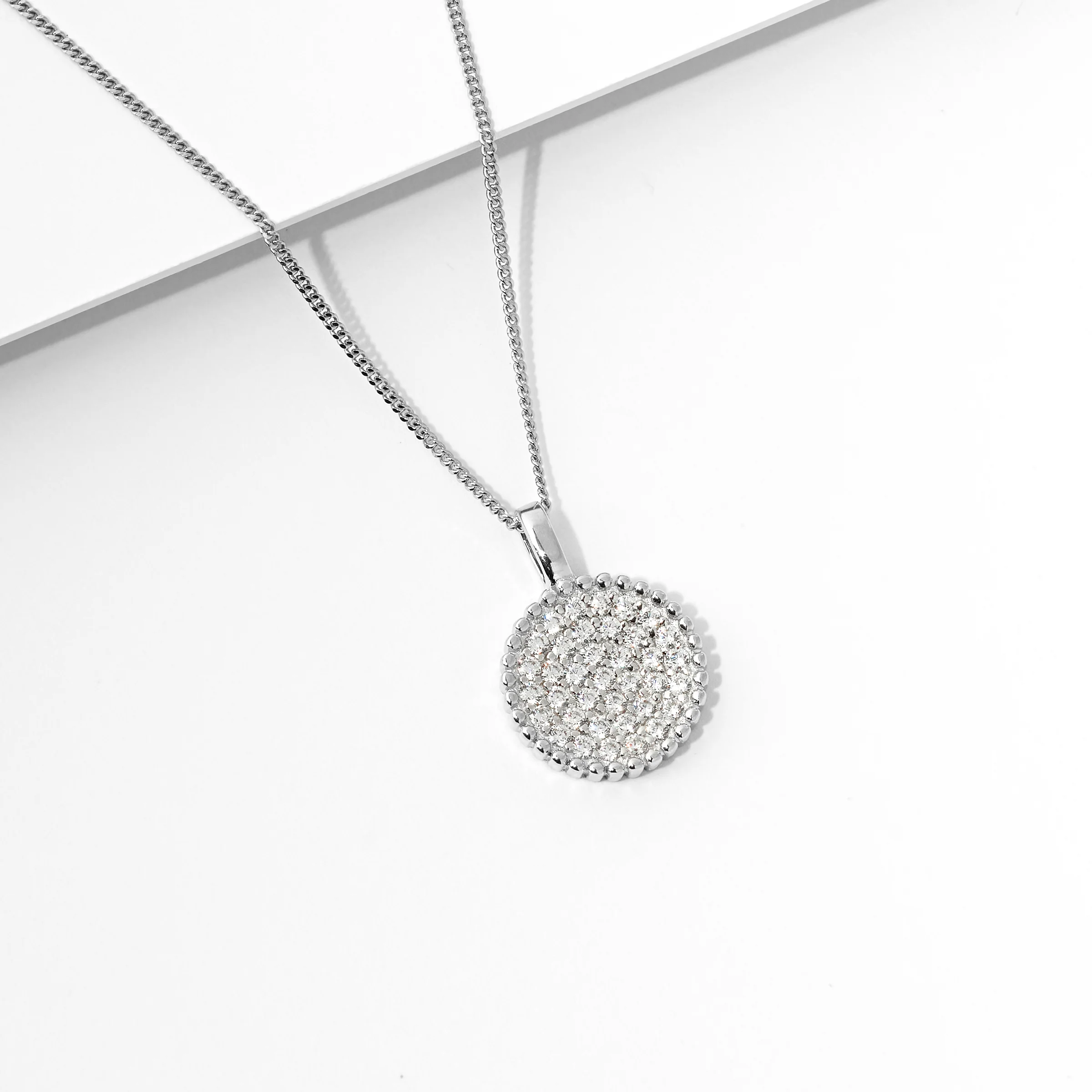 Sterling Silver Round Pave Zirconia Pendant - Image 2