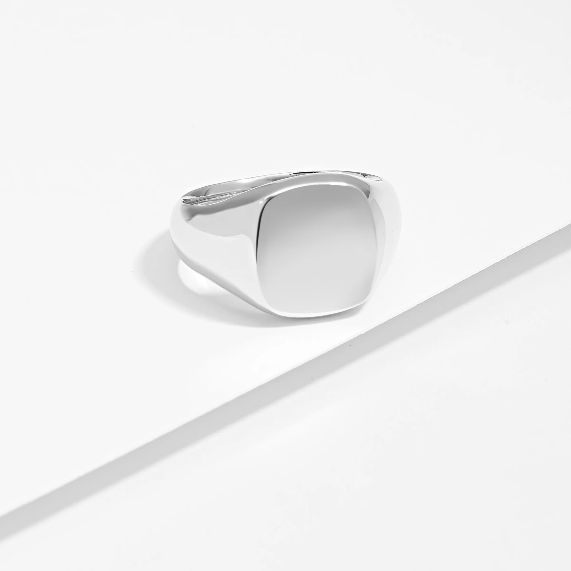 Sterling Silver Rounded Rectangle Flat Top Signet Ring - Image 3