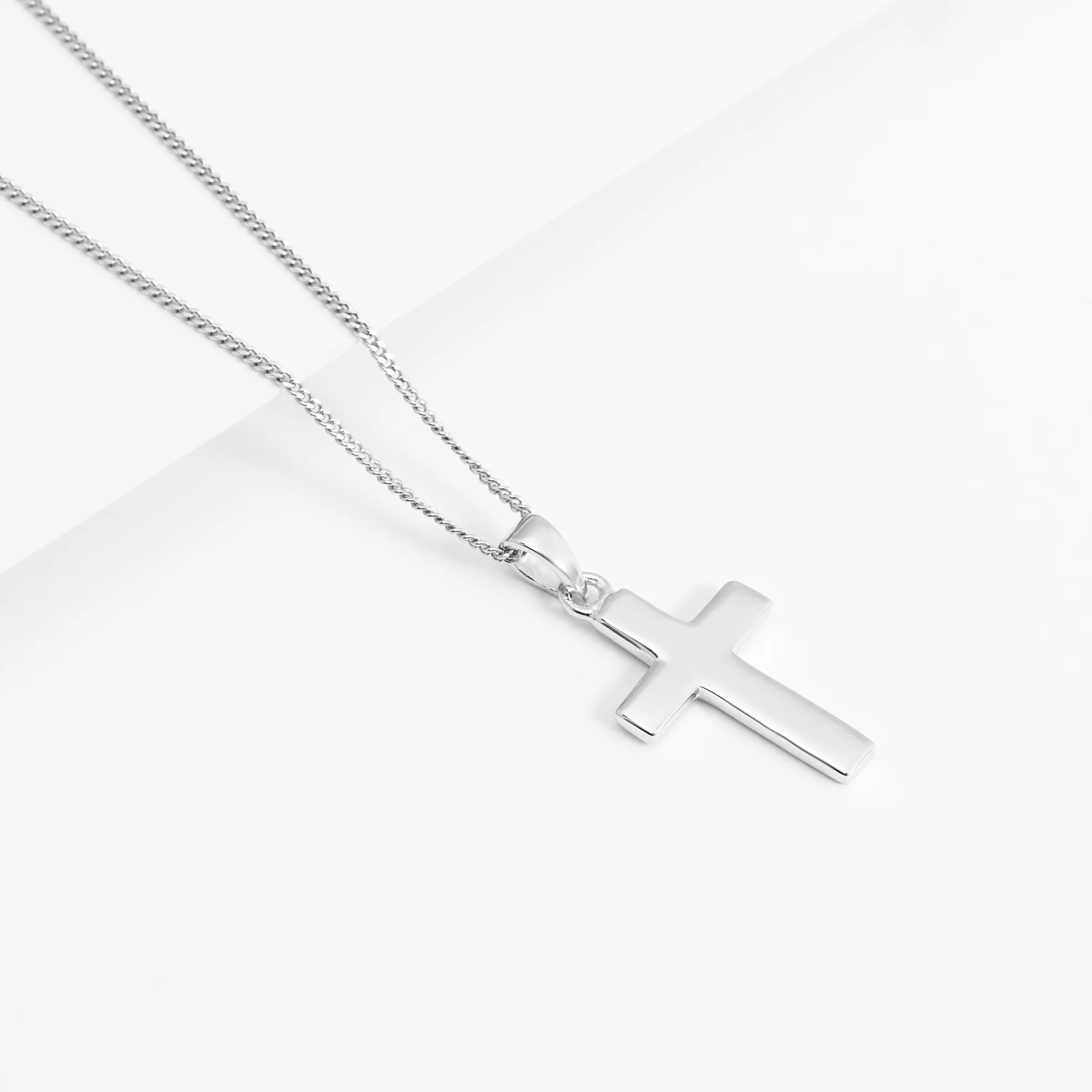 Sterling Silver Small Plain Cross Pendant 11x17mm - Image 2