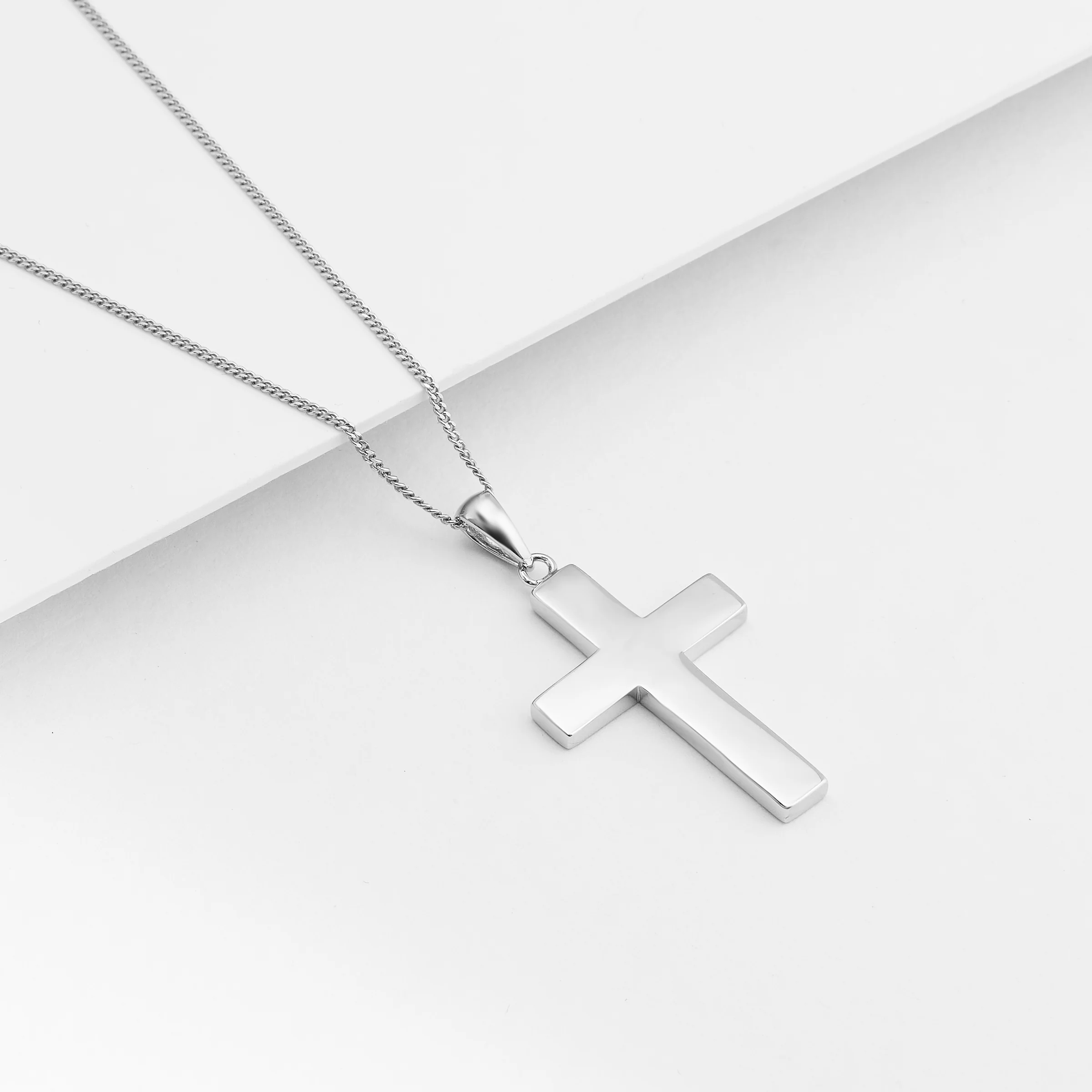 Sterling Silver Solid Plain Cross Pendant 18x27mm - Image 2