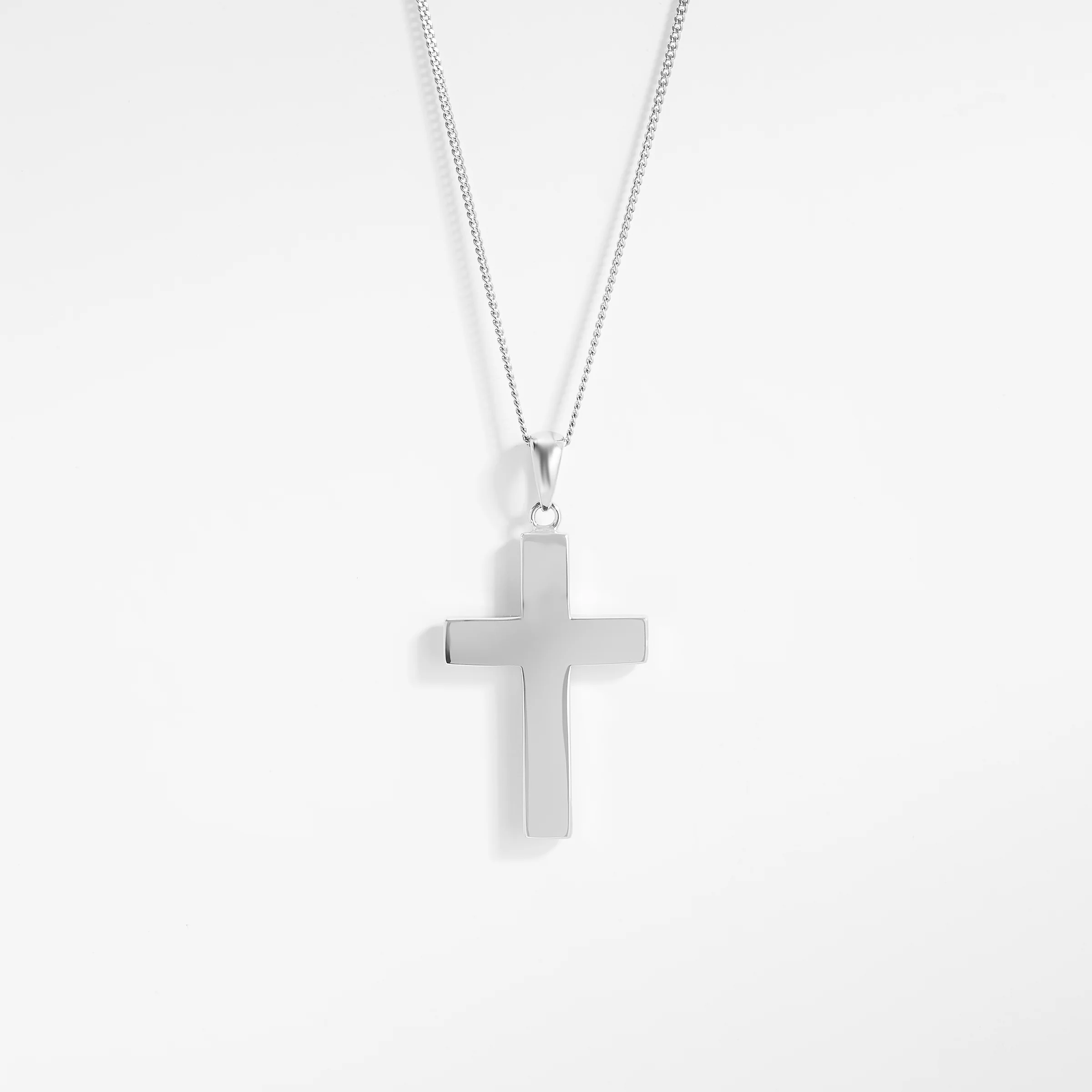 Sterling Silver Solid Plain Cross Pendant 18x27mm - Image 3