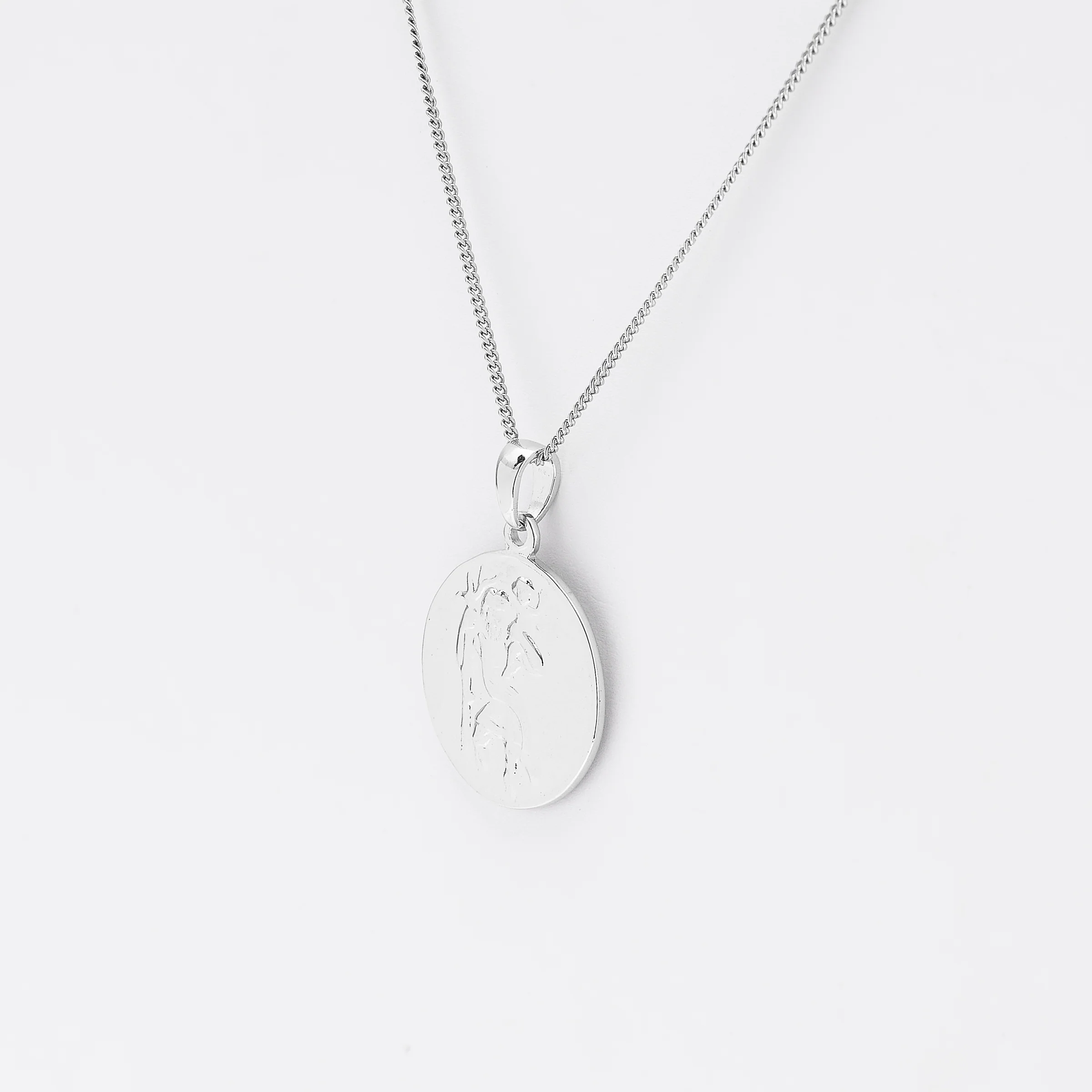 Sterling Silver St Christopher Medallion Pendant 18mm - Image 2