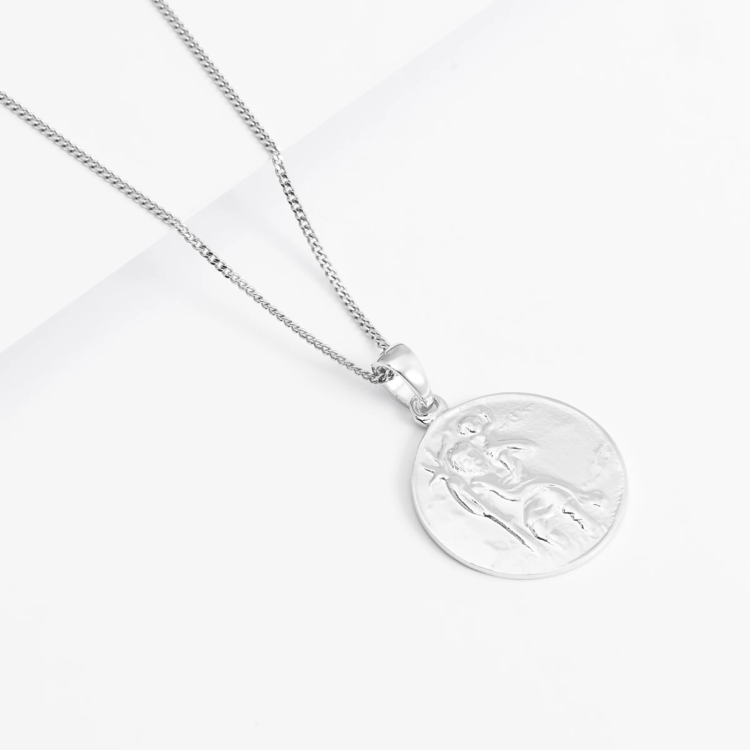 Sterling Silver St Christopher Medallion Pendant 18mm - Image 3