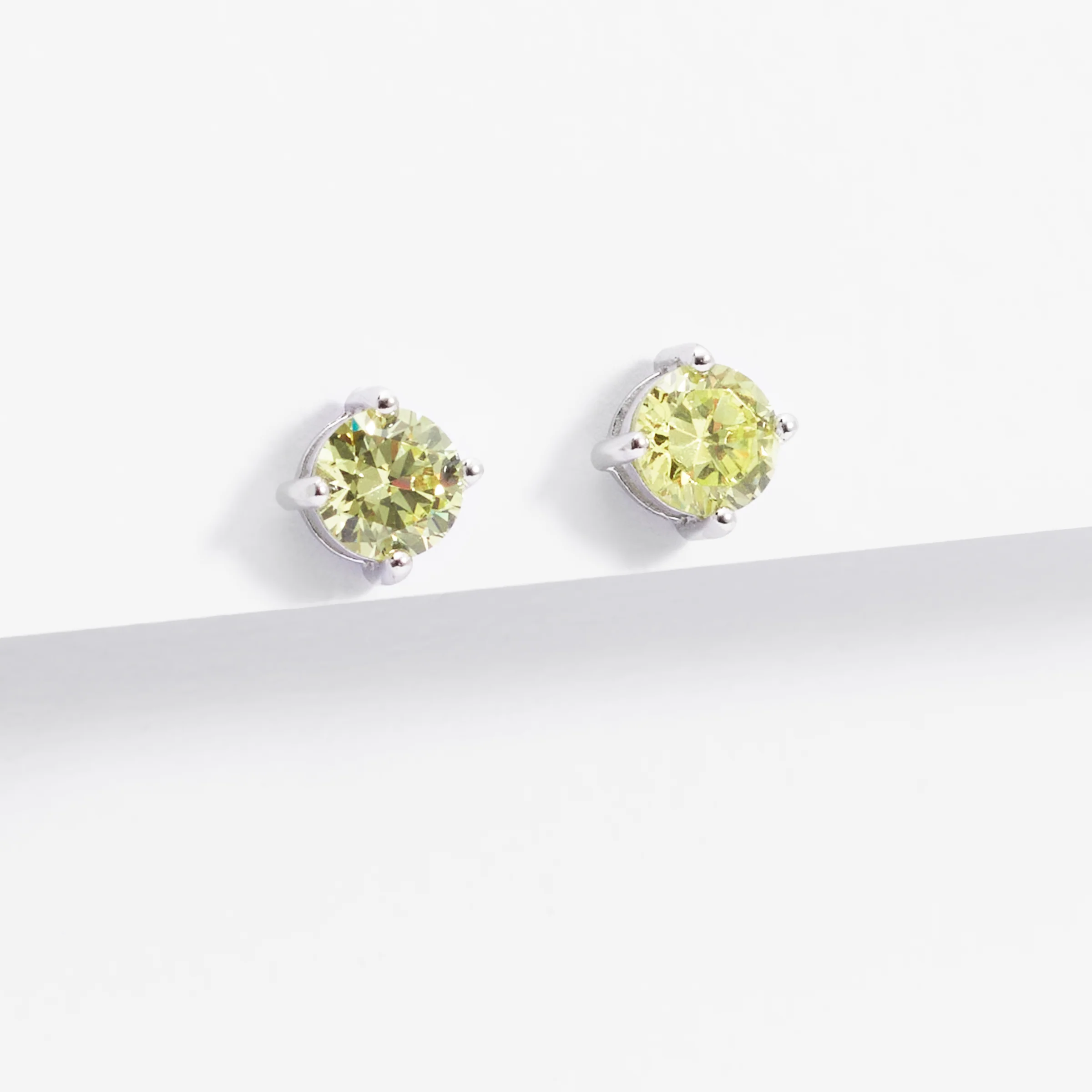Sterling Silver Zirconia August Birthstone Stud Earrings 5mm - Image 2