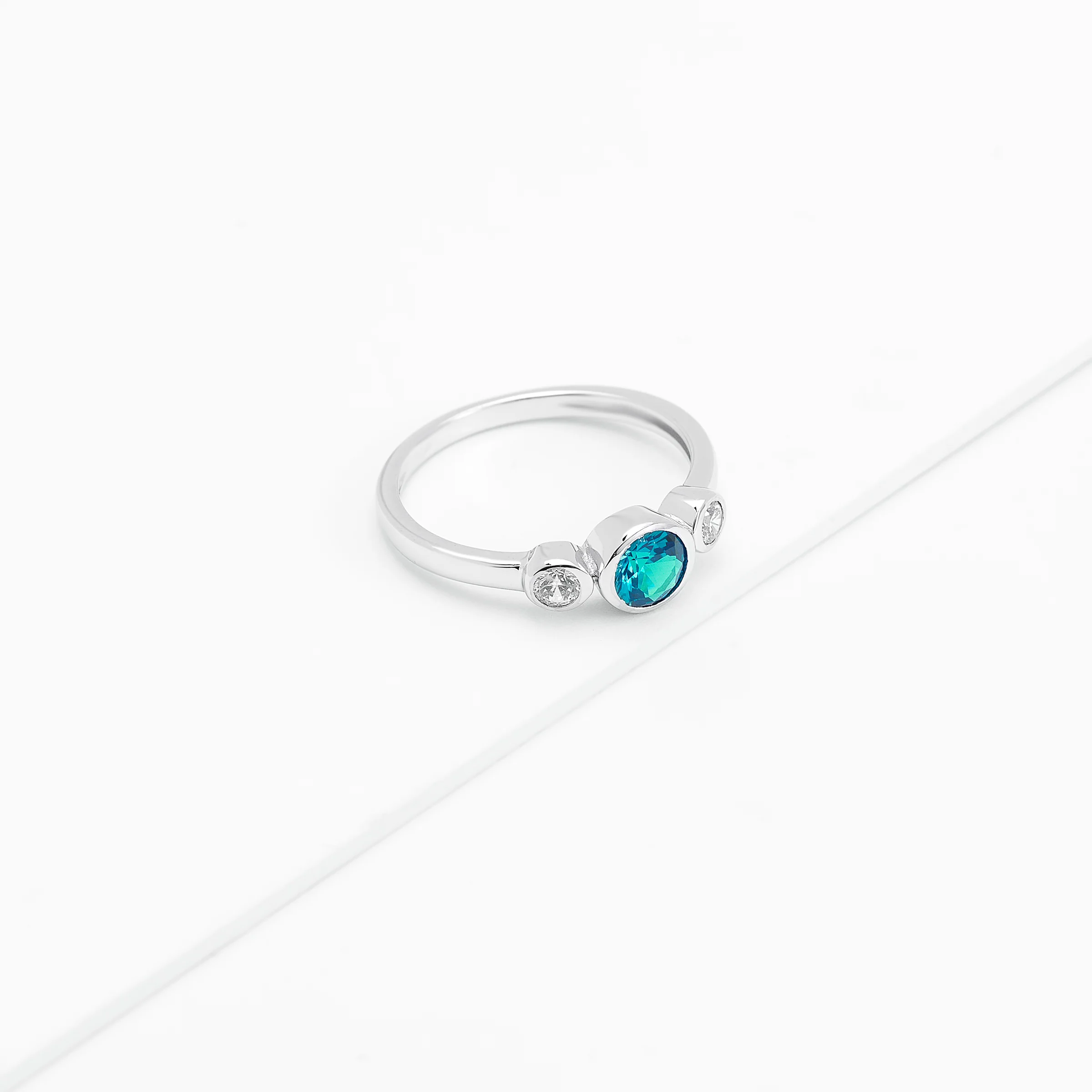 Sterling Silver Zirconia Bezel December Birthstone Ring - Image 3