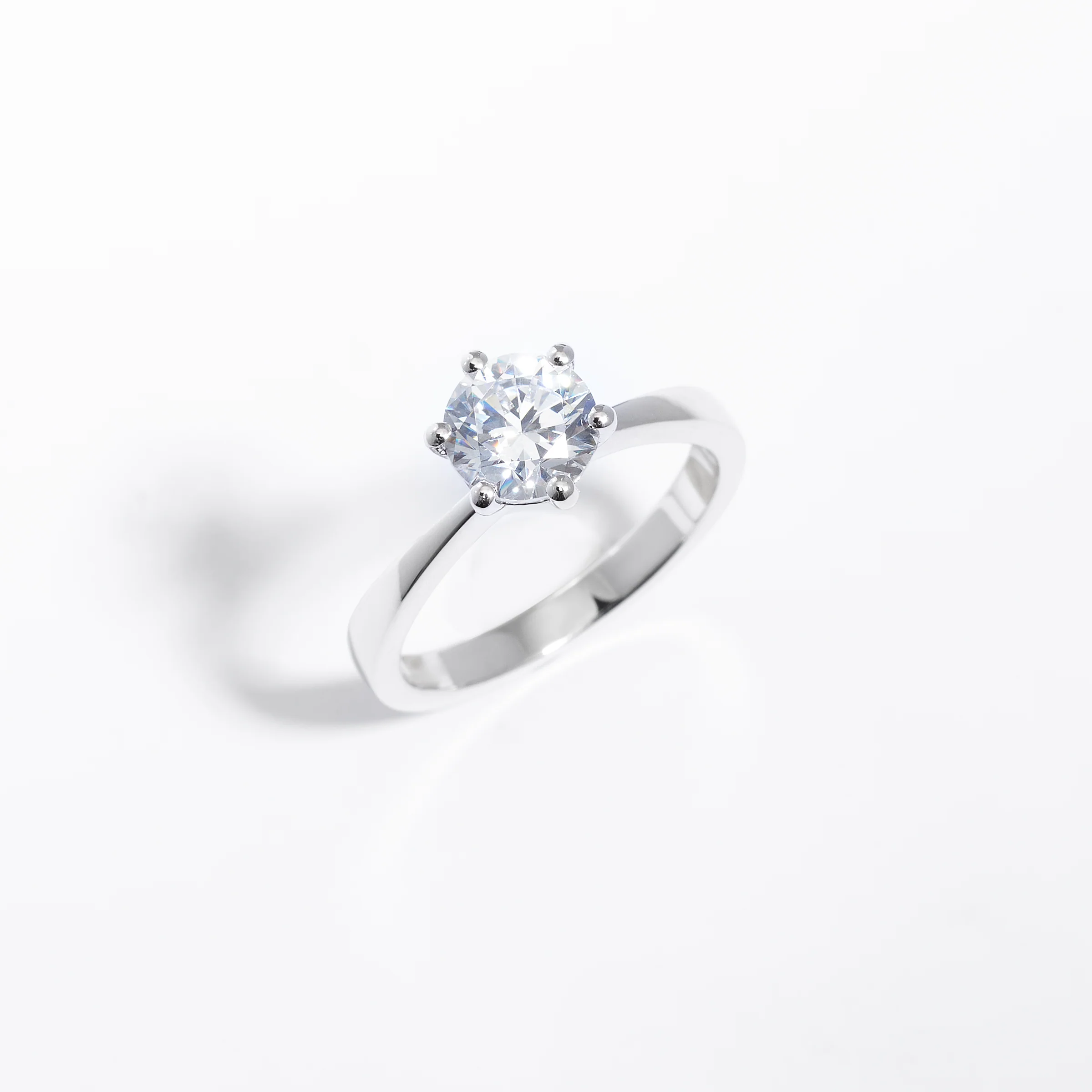 Sterling Silver Zirconia Brilliant Solitaire Ring - Image 2