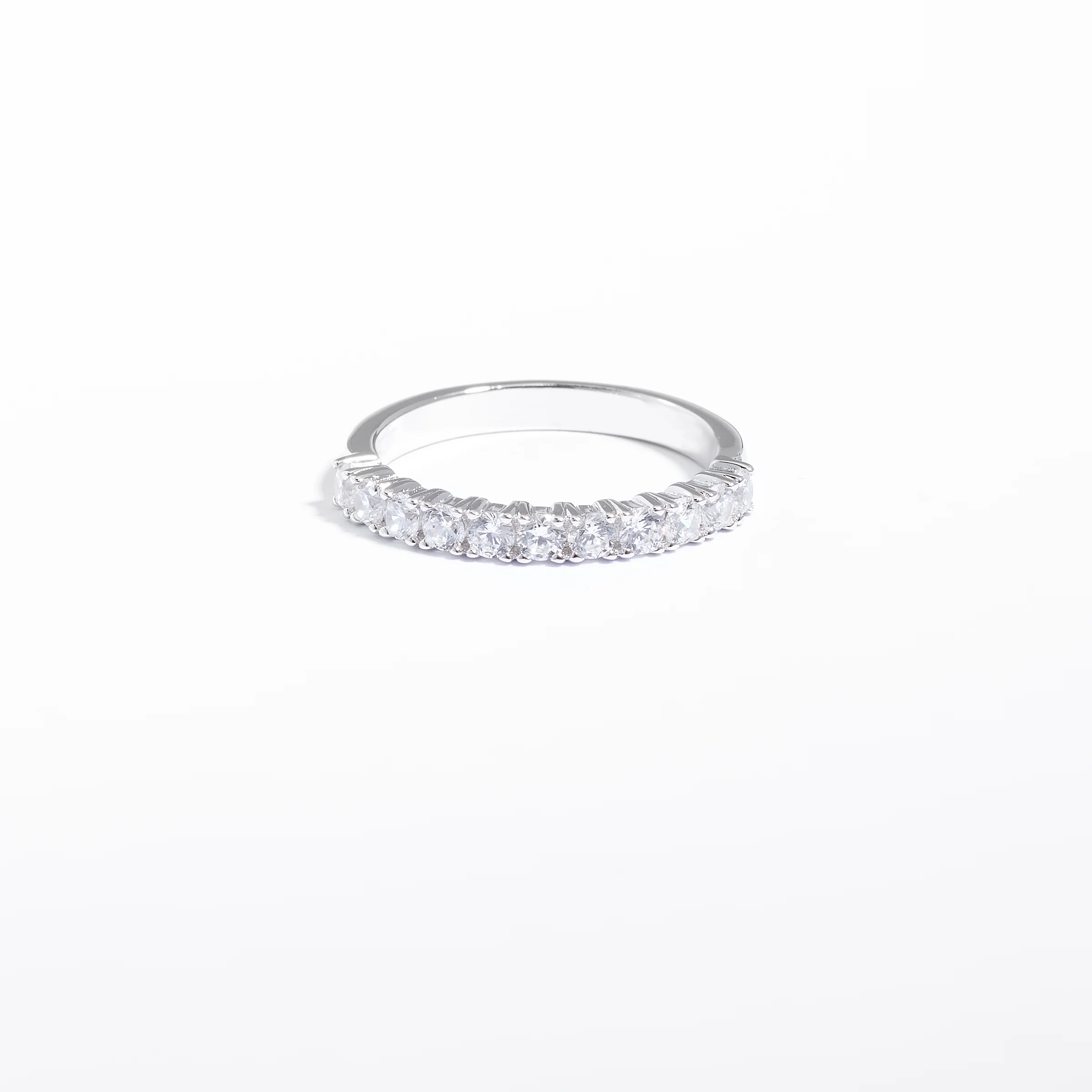 Sterling Silver Zirconia Claw Set Band Ring - Image 3