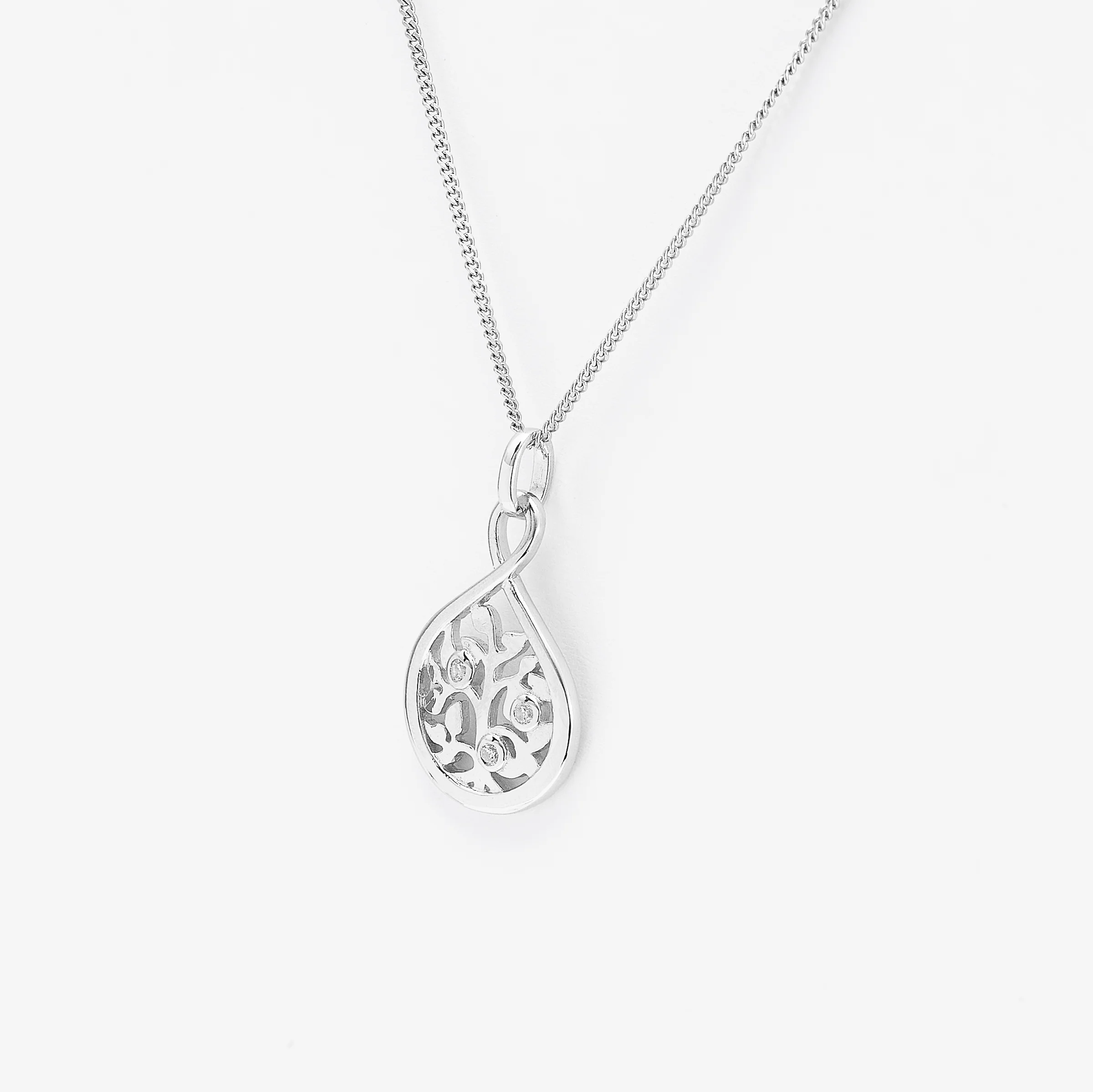 Sterling Silver Zirconia Earth Pendant - Image 2