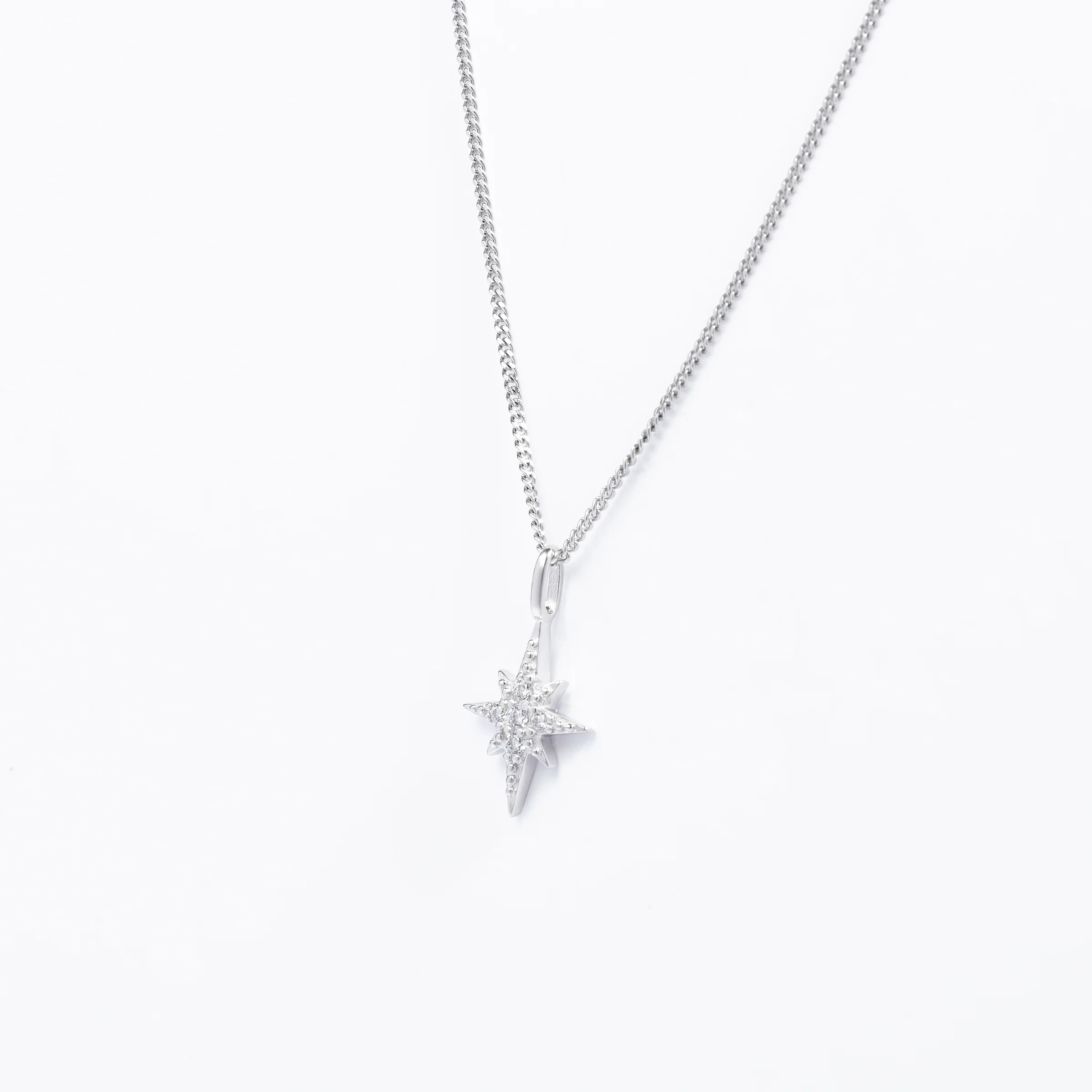 Sterling Silver Zirconia Fancy Star Pendant - Image 2