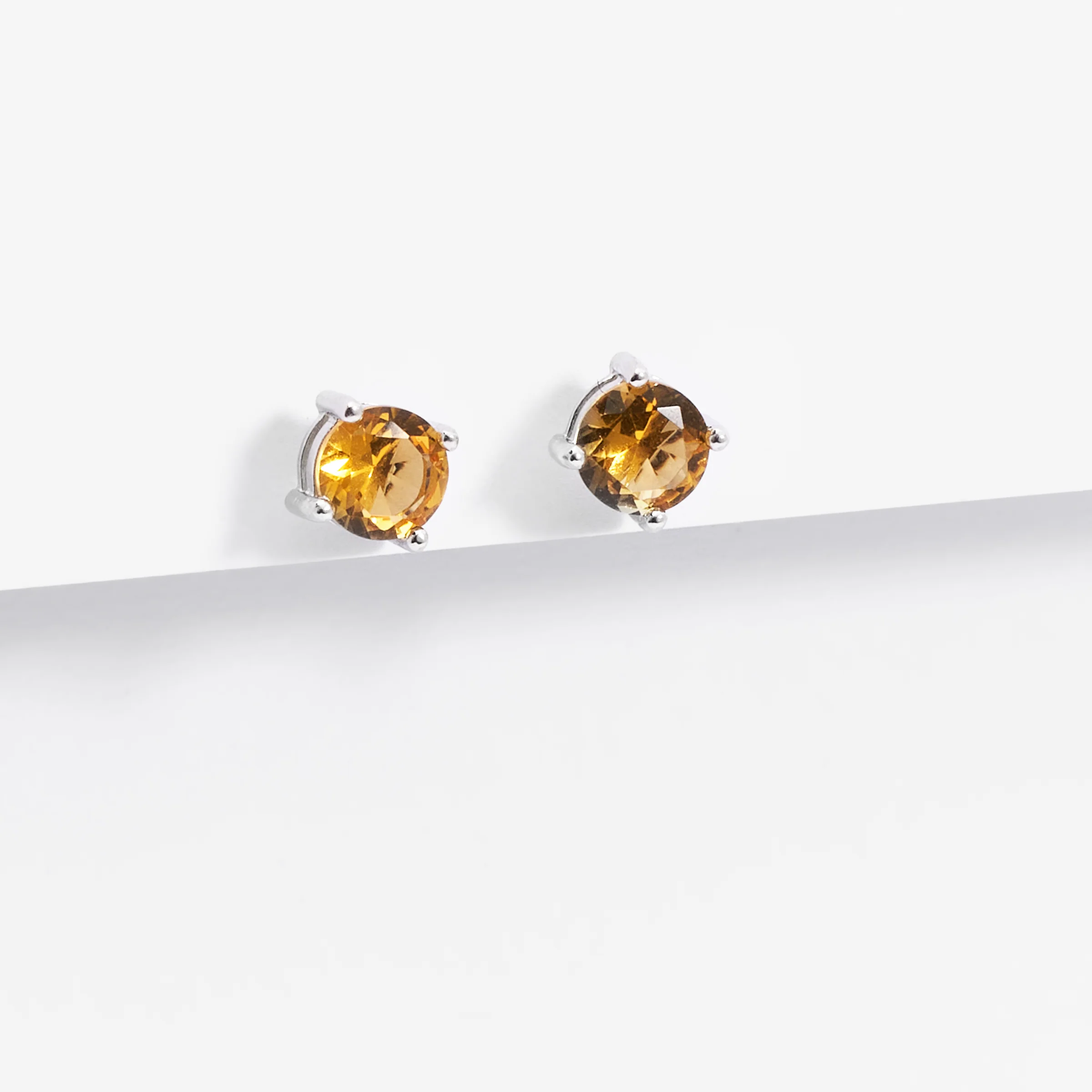 Sterling Silver Zirconia November Birthstone Stud Earrings 5mm - Image 2