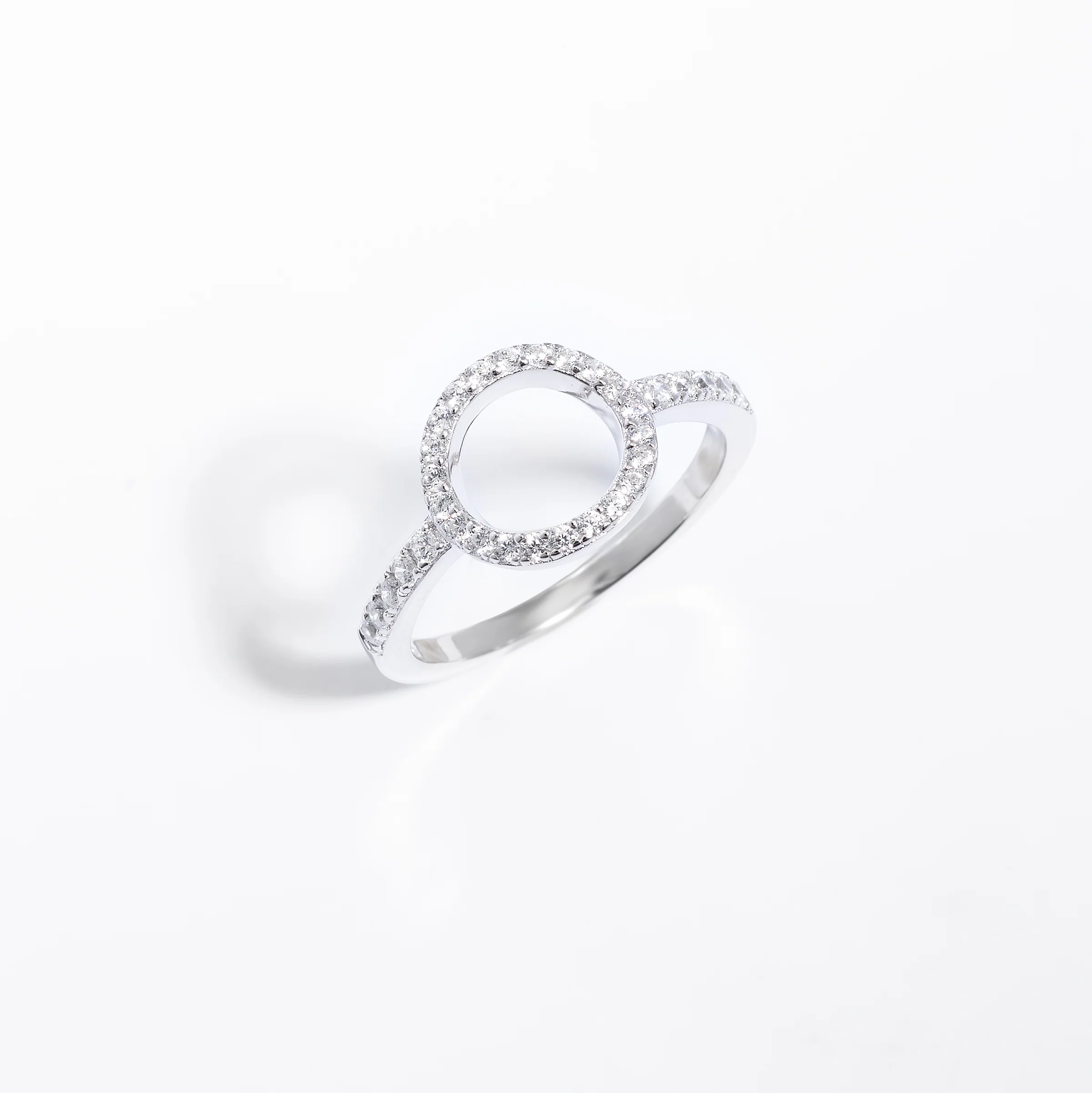 Sterling Silver Zirconia Open Circle Ring - Image 2