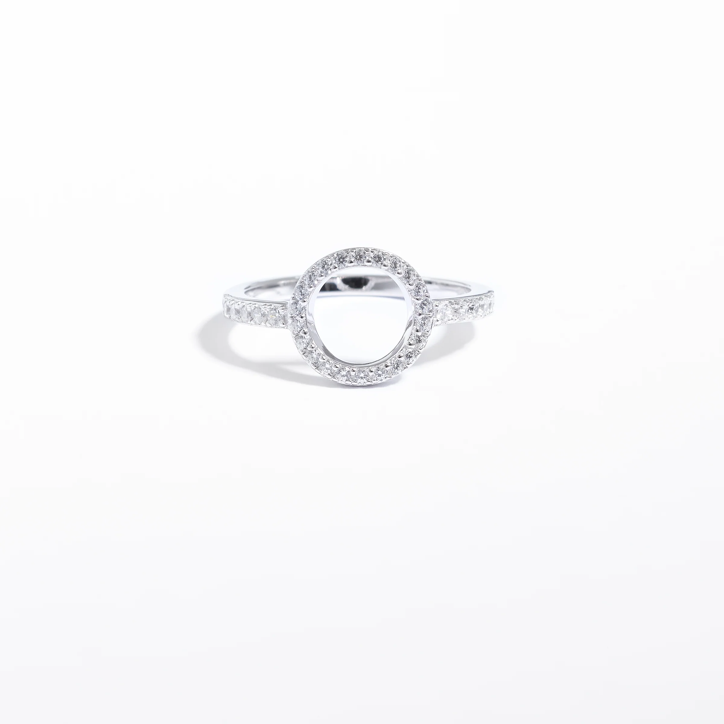 Sterling Silver Zirconia Open Circle Ring - Image 3