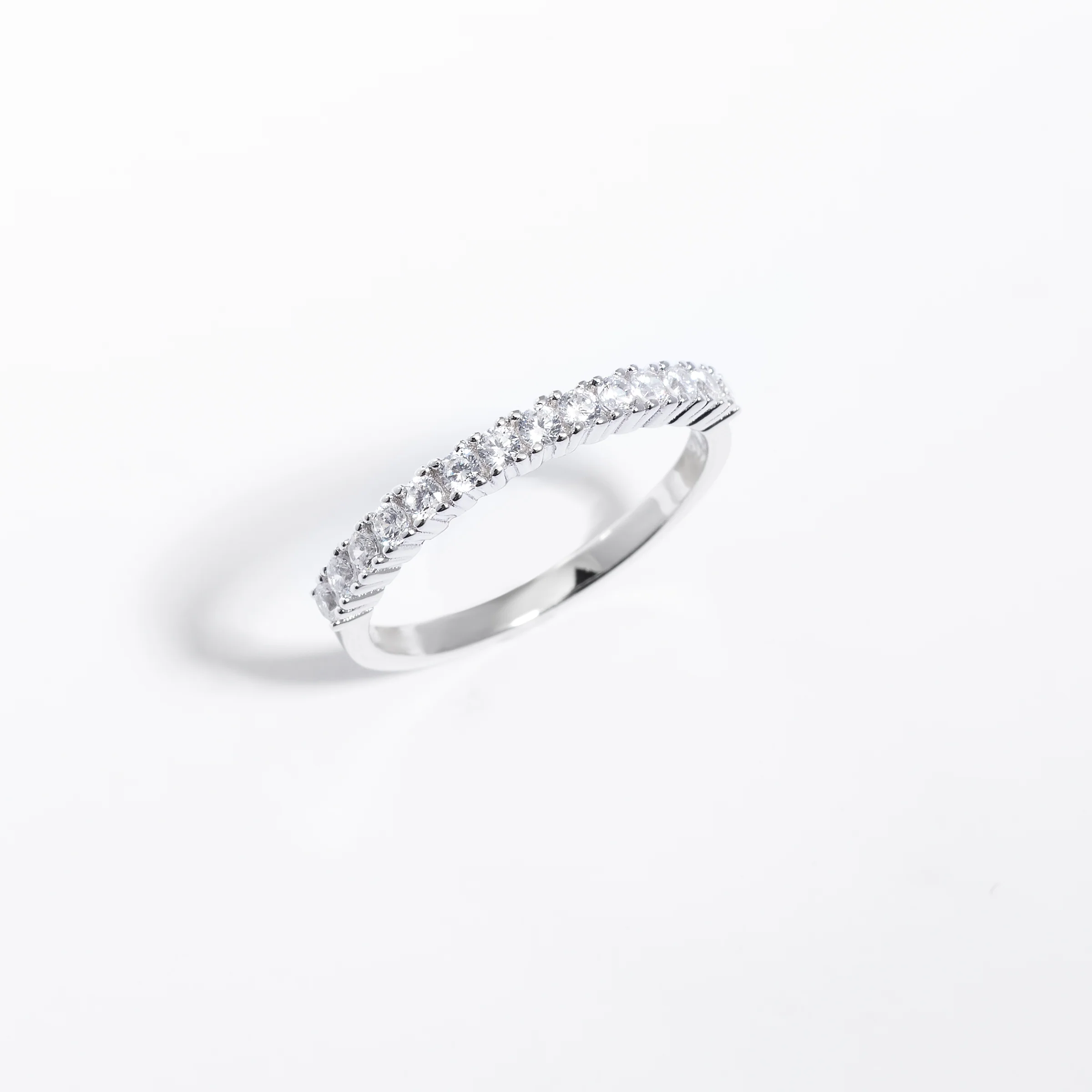 Sterling Silver Zirconia Single Row Ring - Image 2