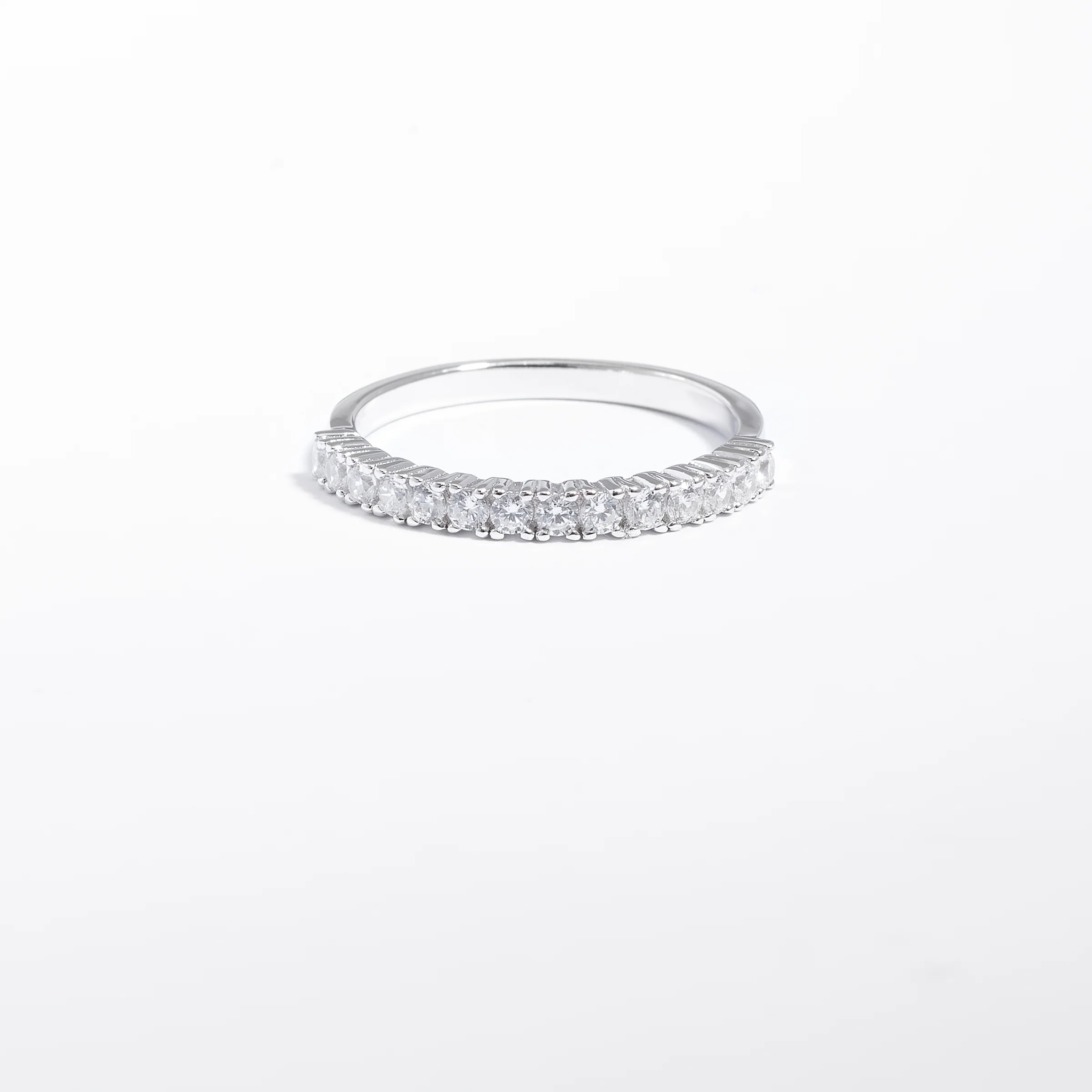 Sterling Silver Zirconia Single Row Ring - Image 3