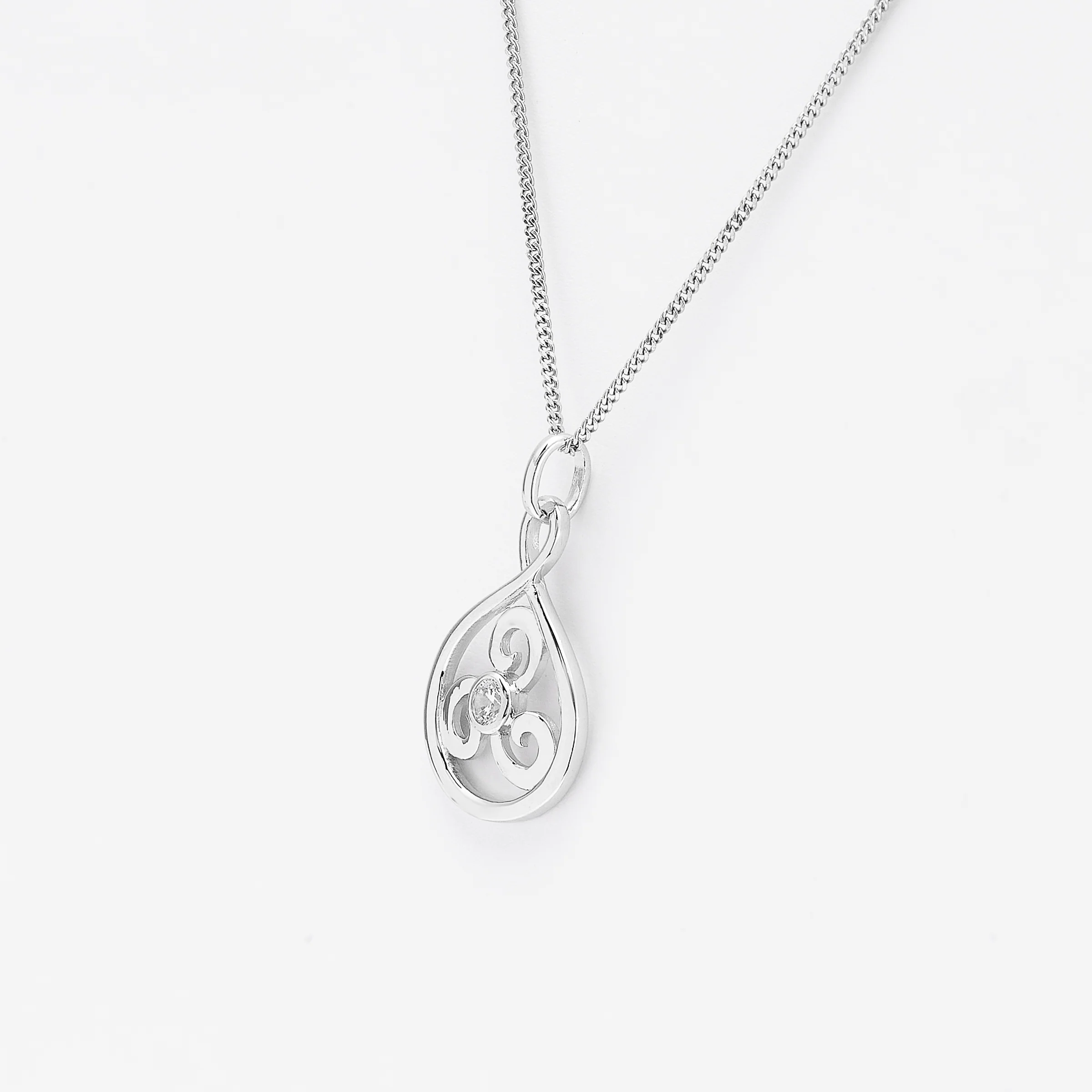 Sterling Silver Zirconia Wind Pendant - Image 2